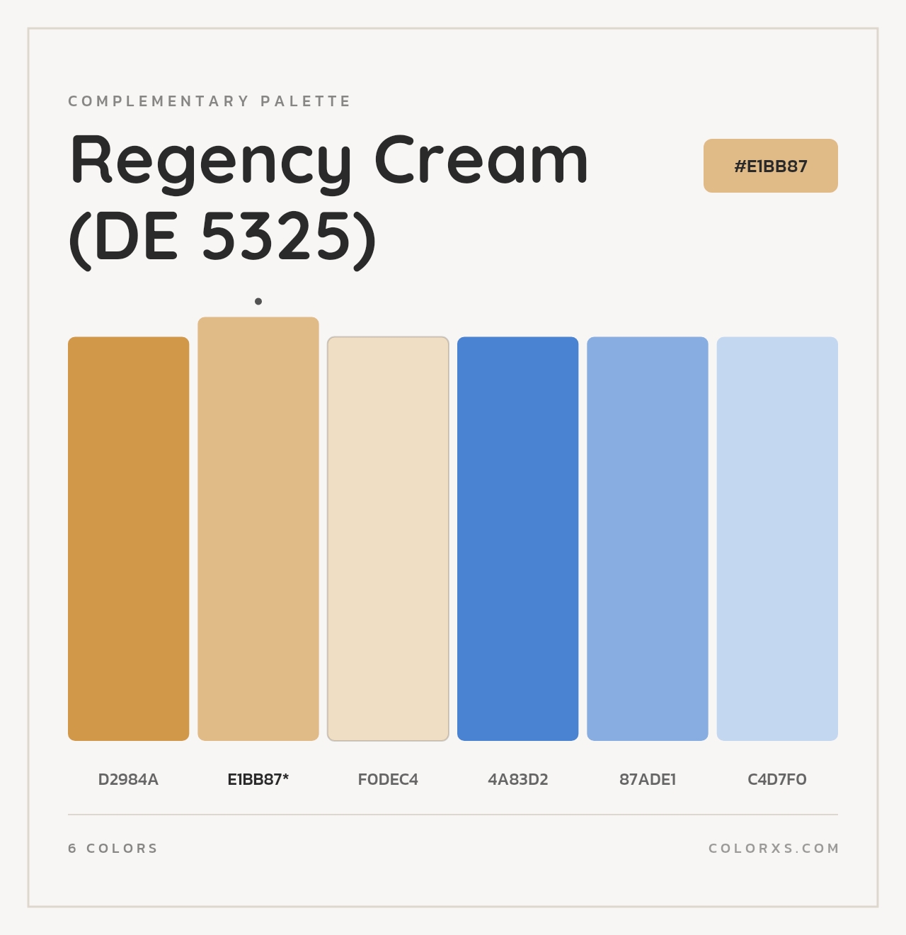 Regency Cream (DE 5325) - Complementary Color Palette