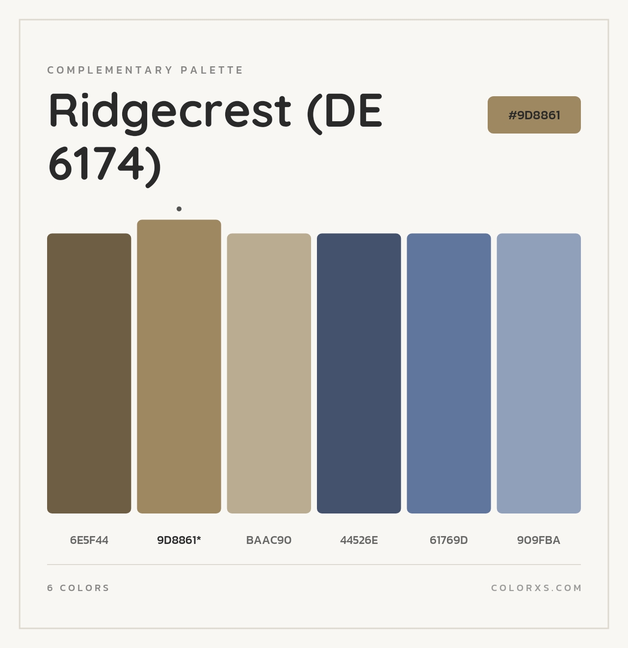 Ridgecrest (DE 6174) - Complementary Color Palette