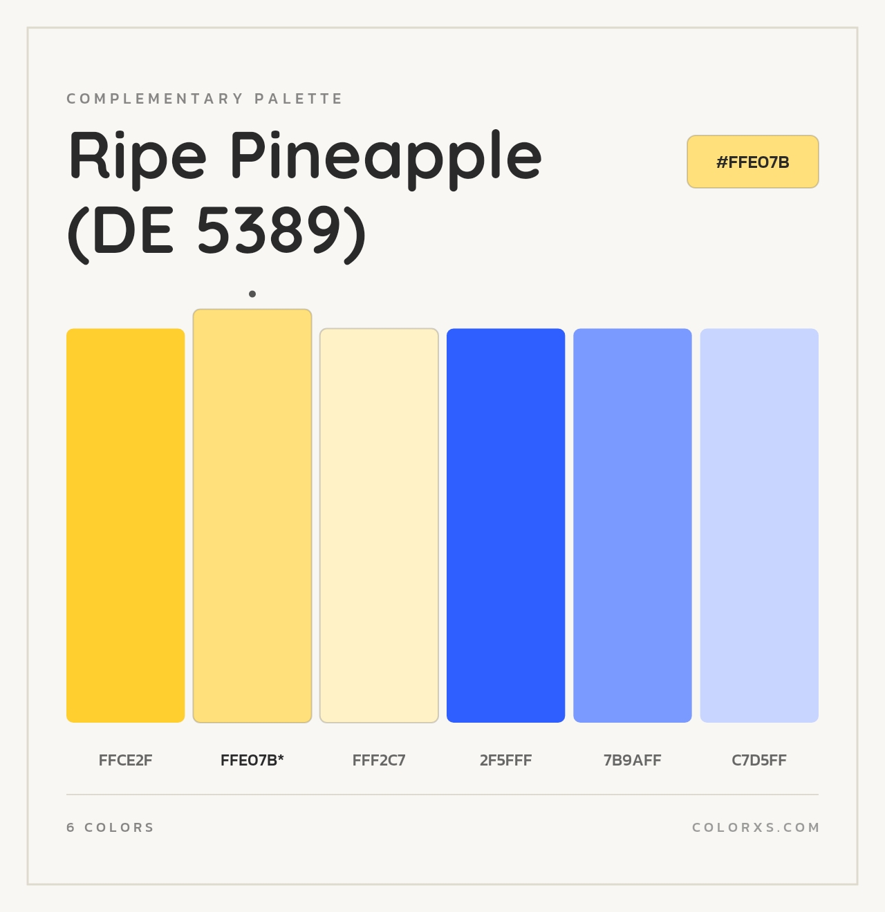 Ripe Pineapple (DE 5389) - Complementary Color Palette