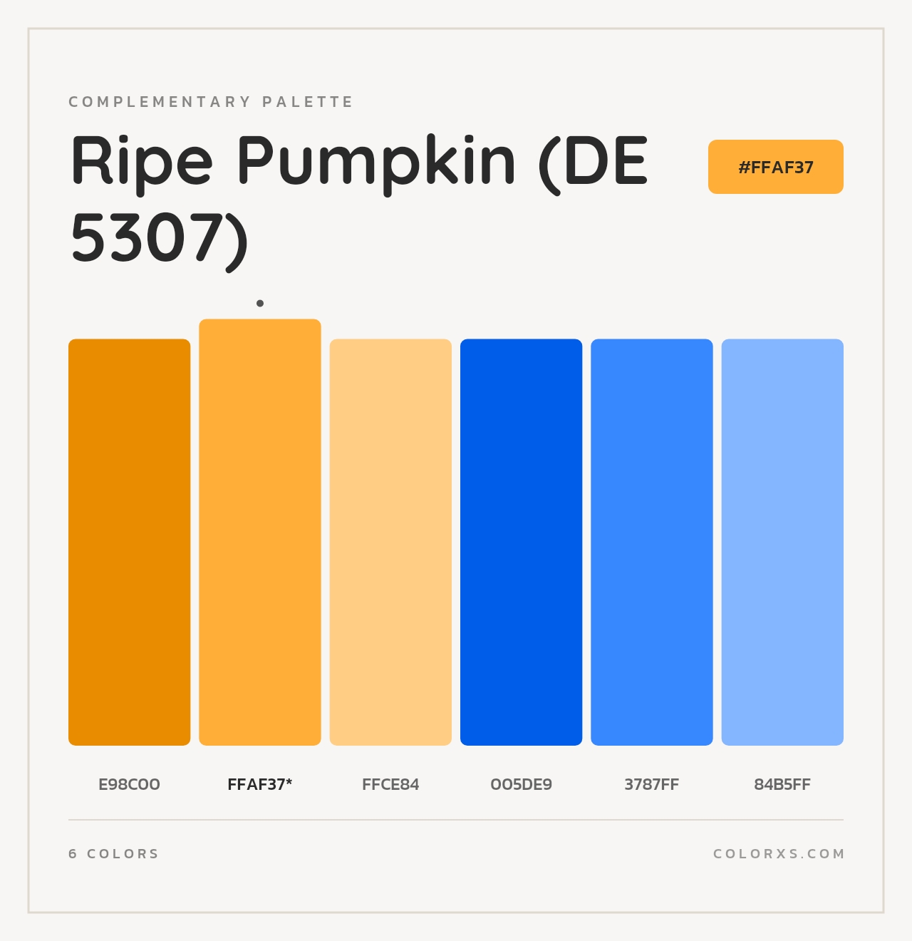 Ripe Pumpkin (DE 5307) - Complementary Color Palette