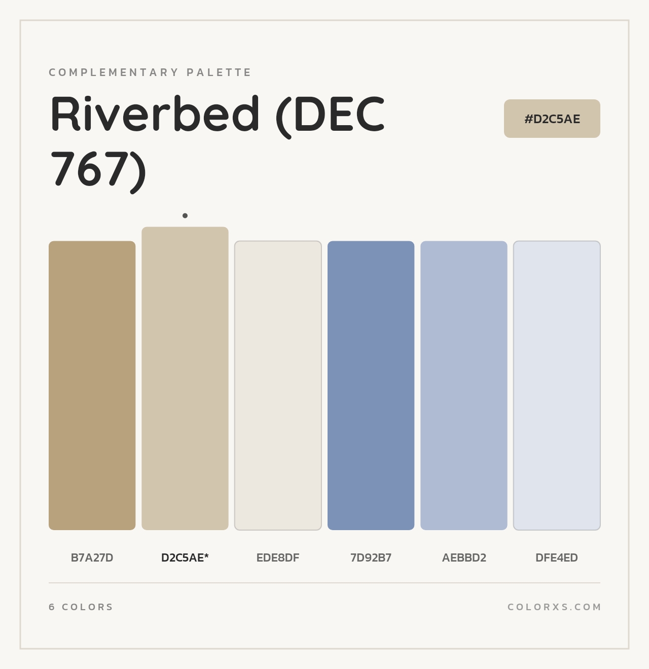 Riverbed (DEC 767) - Complementary Color Palette