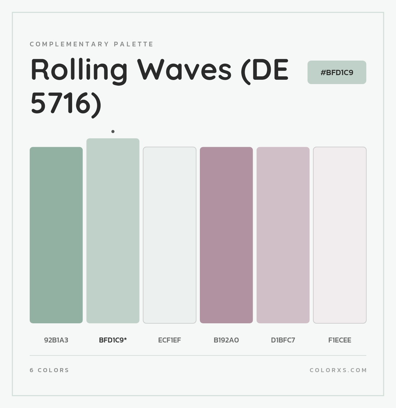Rolling Waves (DE 5716) - Complementary Color Palette
