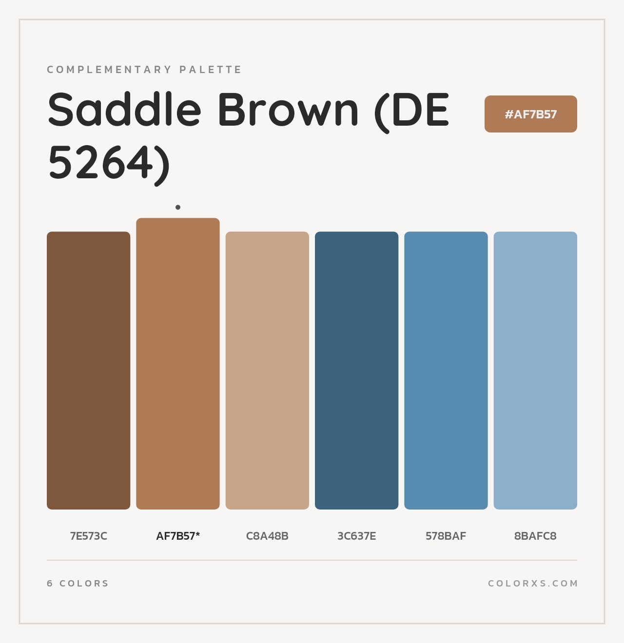 Saddle Brown (DE 5264) - Complementary Color Palette