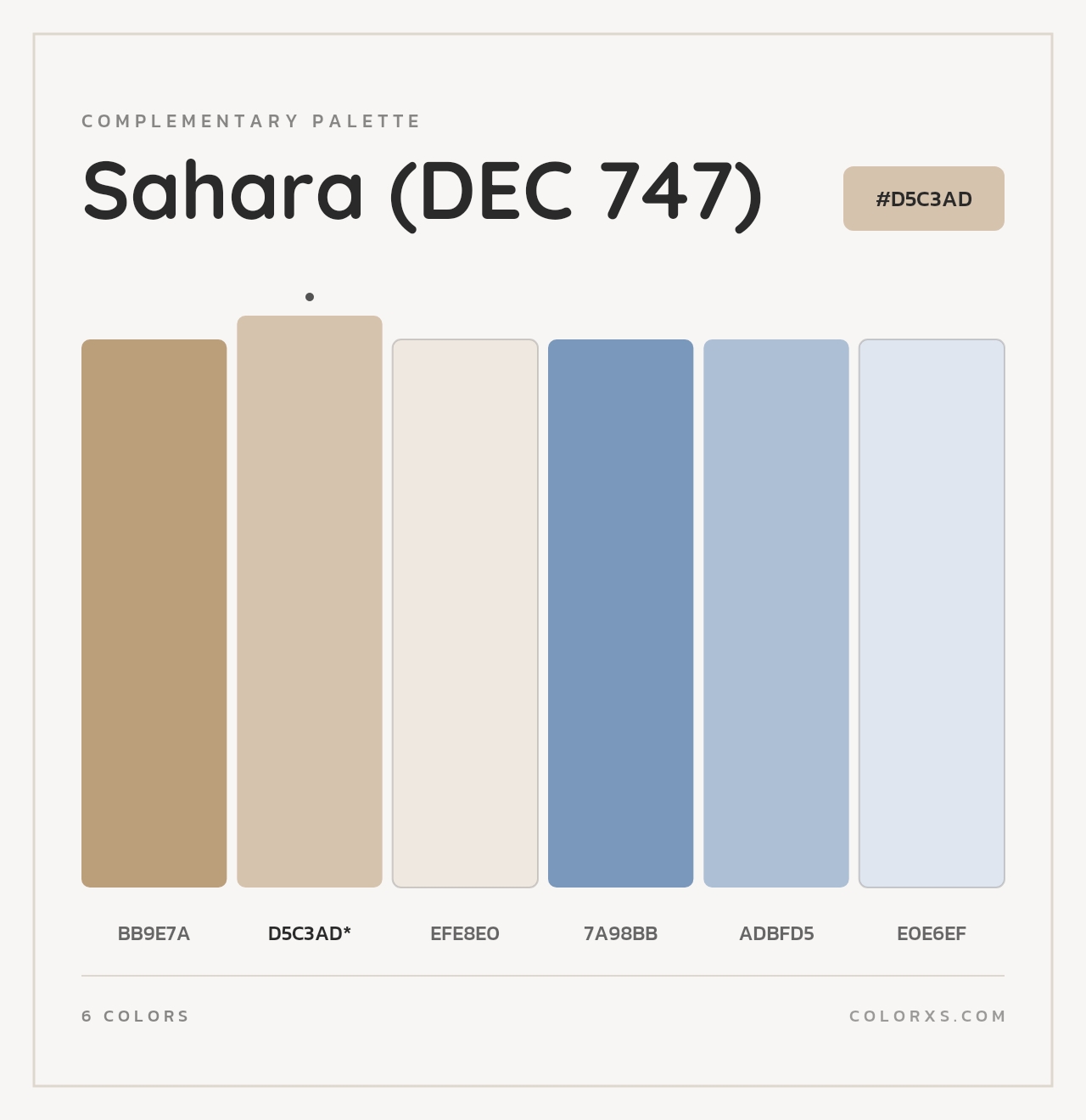 Sahara (DEC 747) - Complementary Color Palette