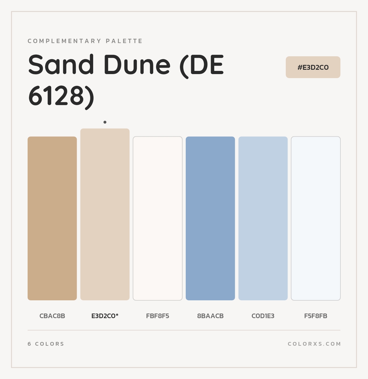 Sand Dune (DE 6128) - Complementary Color Palette