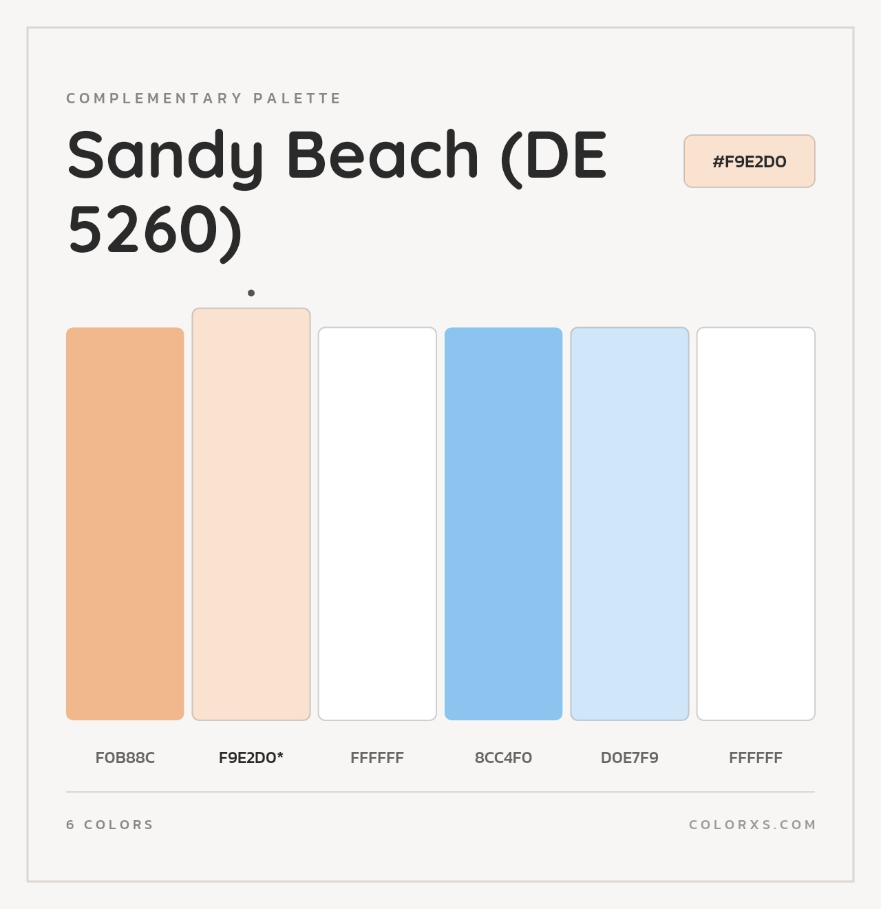Sandy Beach (DE 5260) - Complementary Color Palette