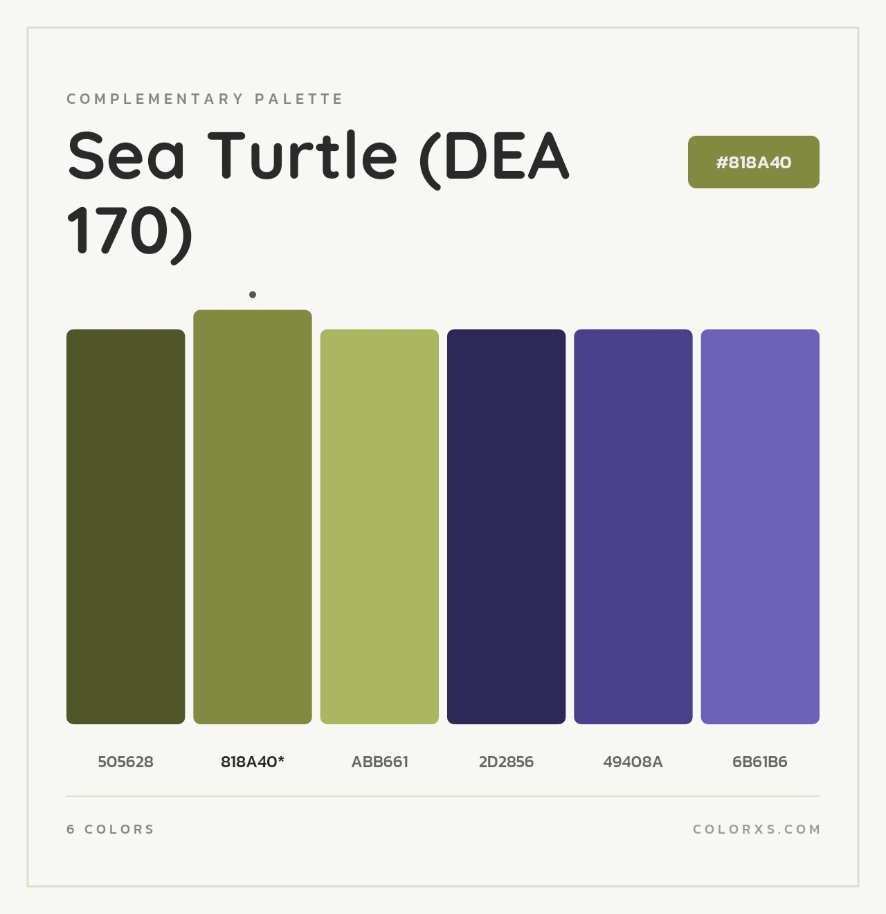 Sea Turtle (DEA 170) - Complementary Color Palette