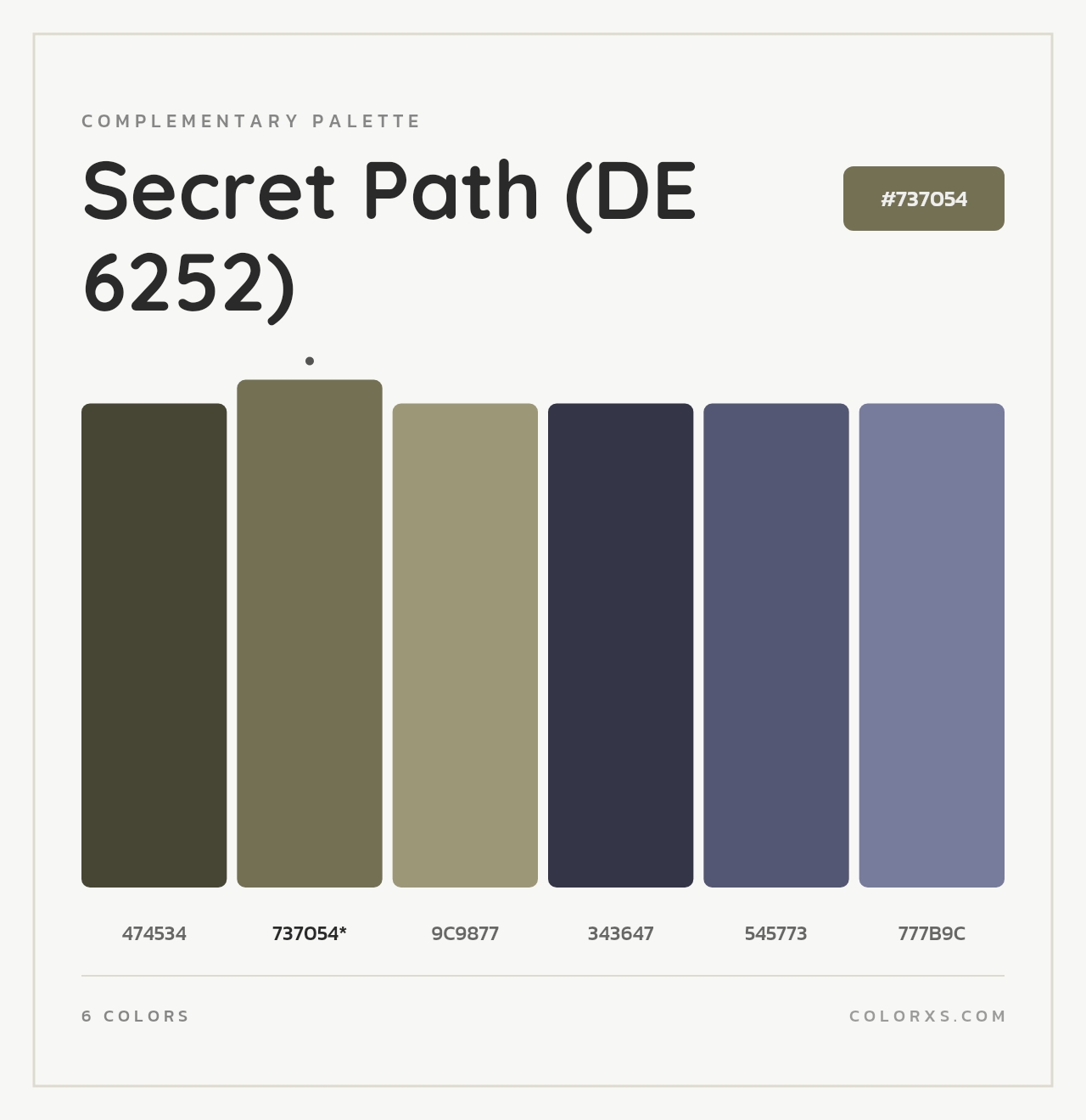 Secret Path (DE 6252) - Complementary Color Palette