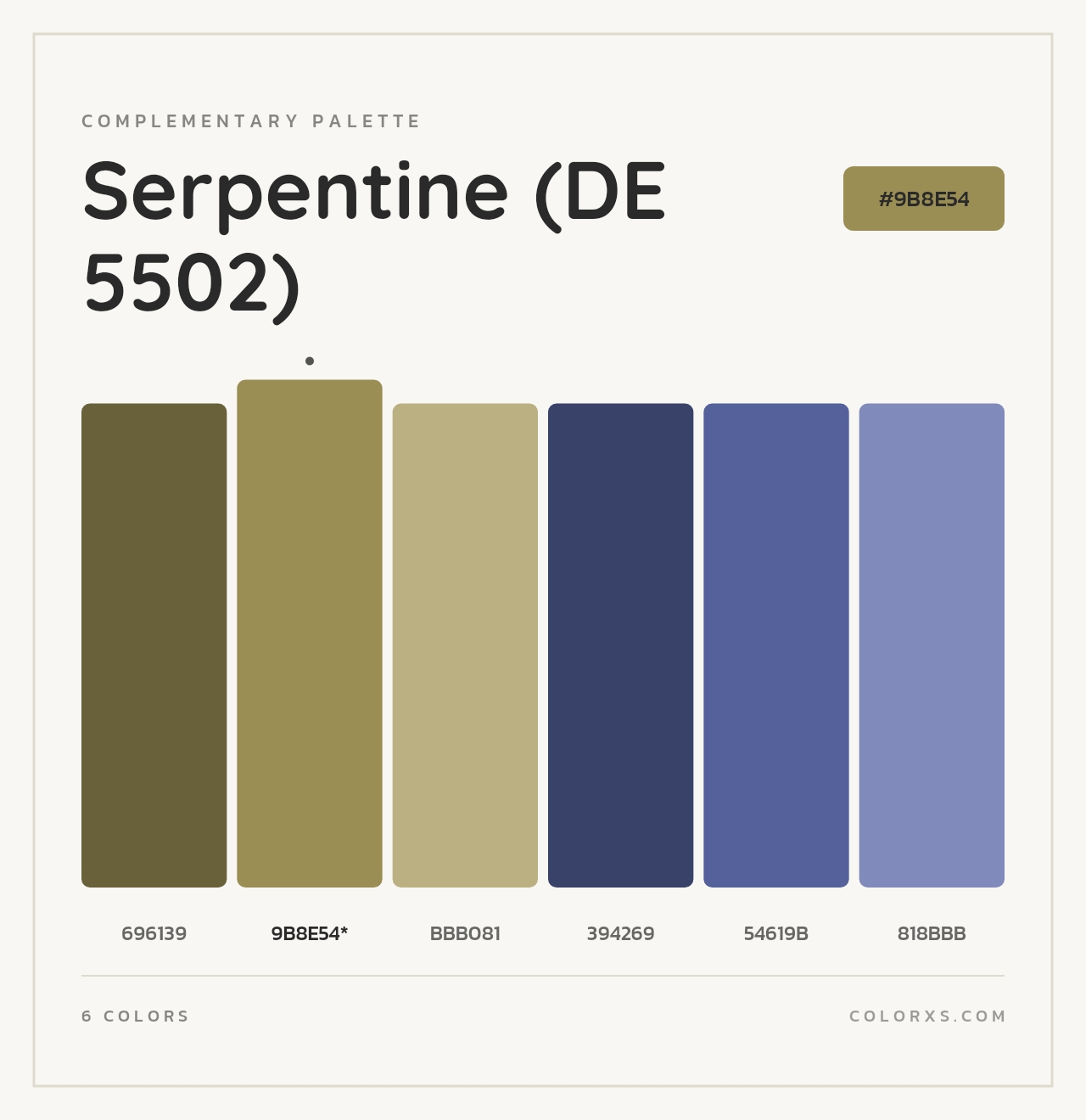 Serpentine (DE 5502) - Complementary Color Palette