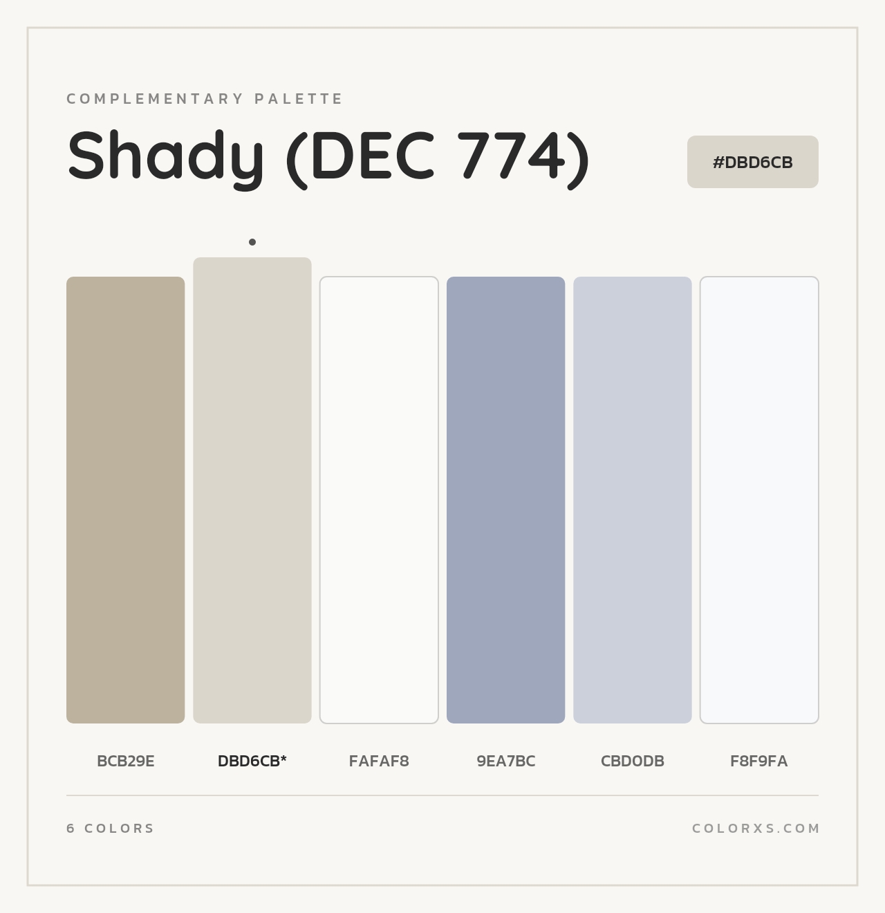 Shady (DEC 774) - Complementary Color Palette