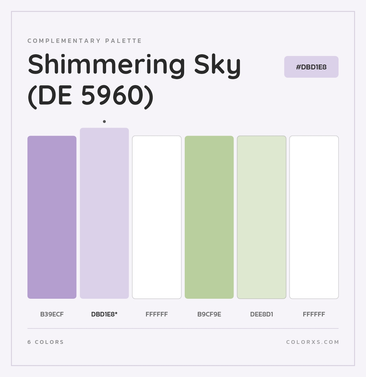 Shimmering Sky (DE 5960) - Complementary Color Palette