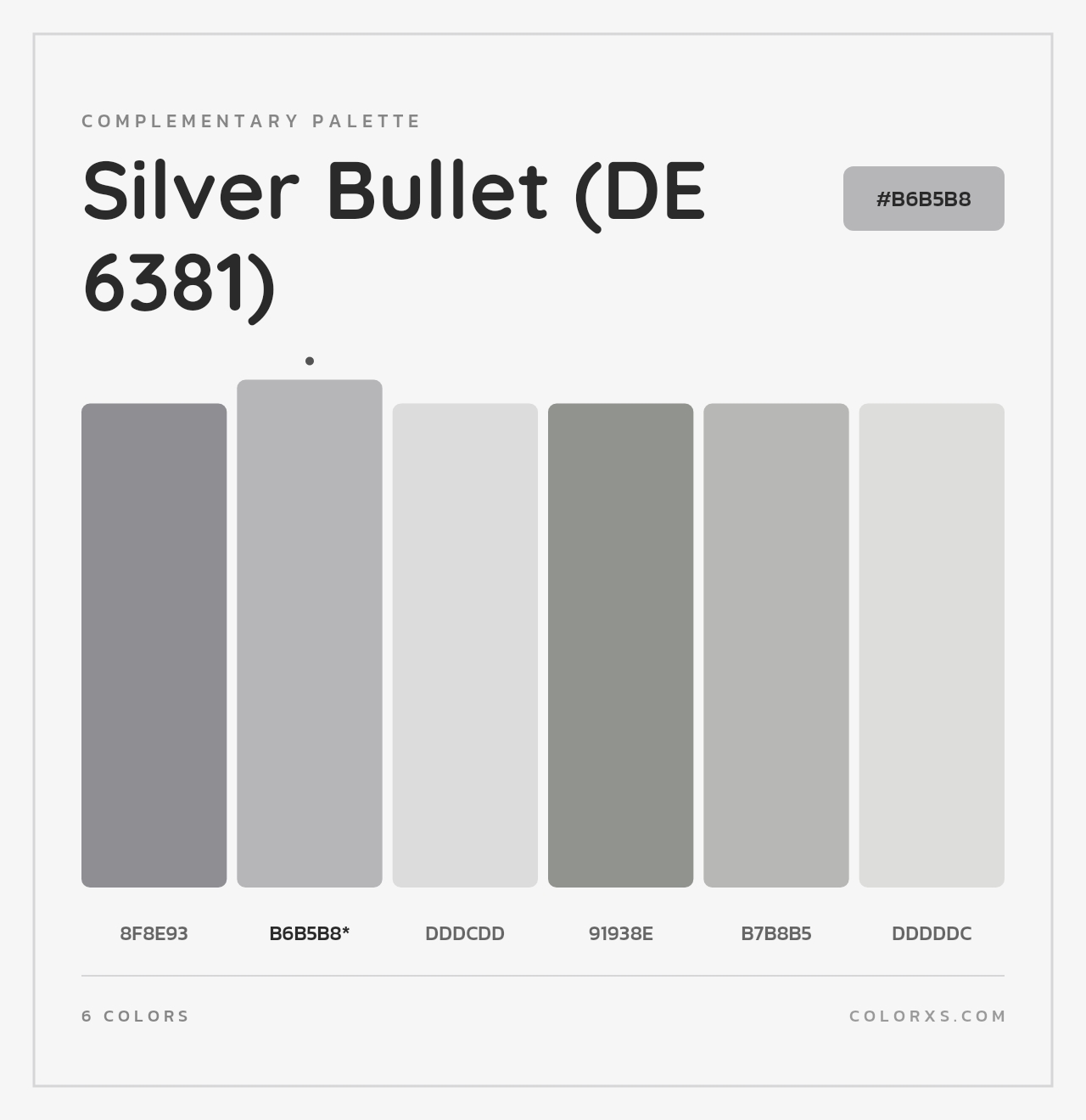 Silver Bullet (DE 6381) - Complementary Color Palette