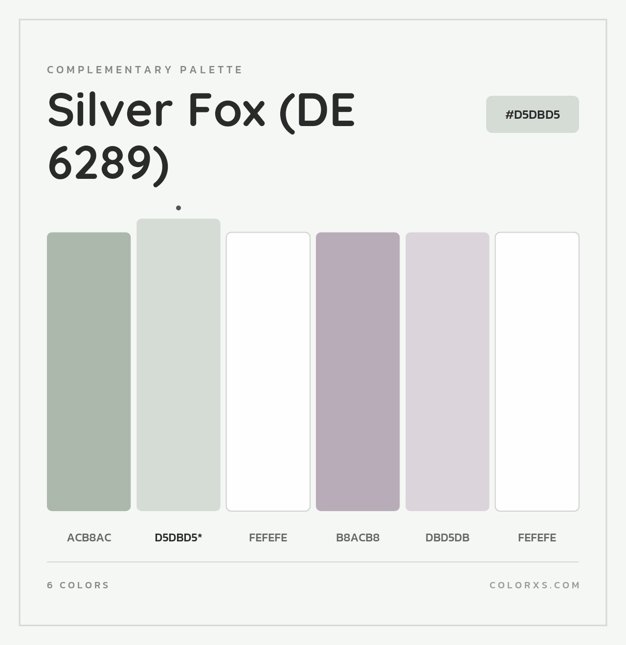 Silver Fox (DE 6289) - Complementary Color Palette