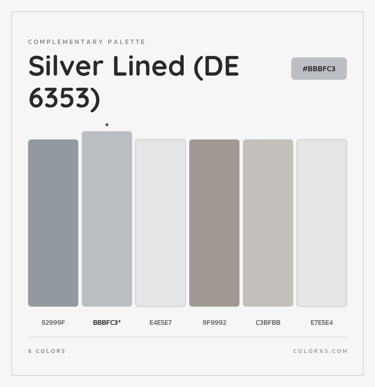 Silver Lined (DE 6353) - Complementary Color Palette