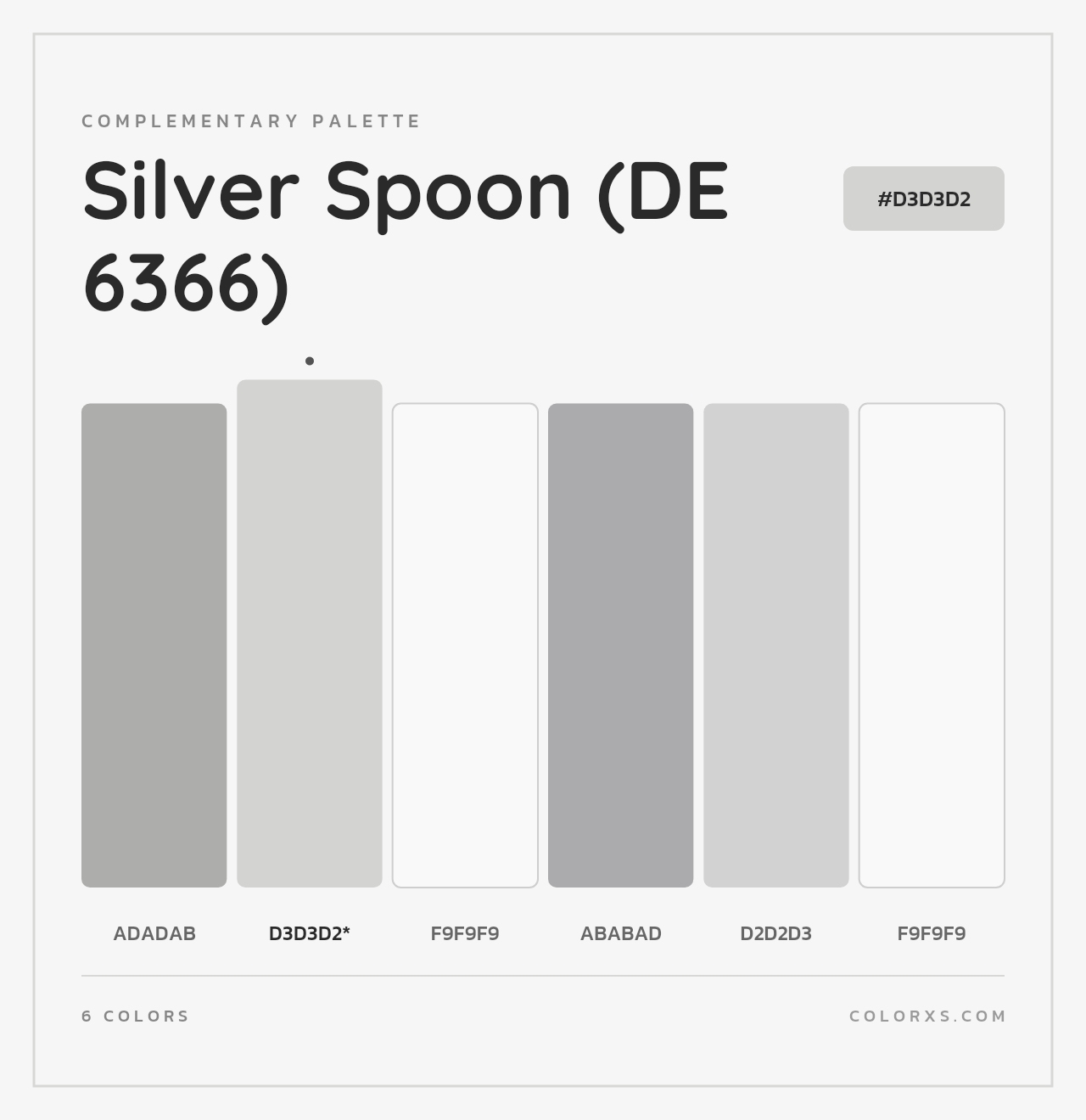 Silver Spoon (DE 6366) - Complementary Color Palette