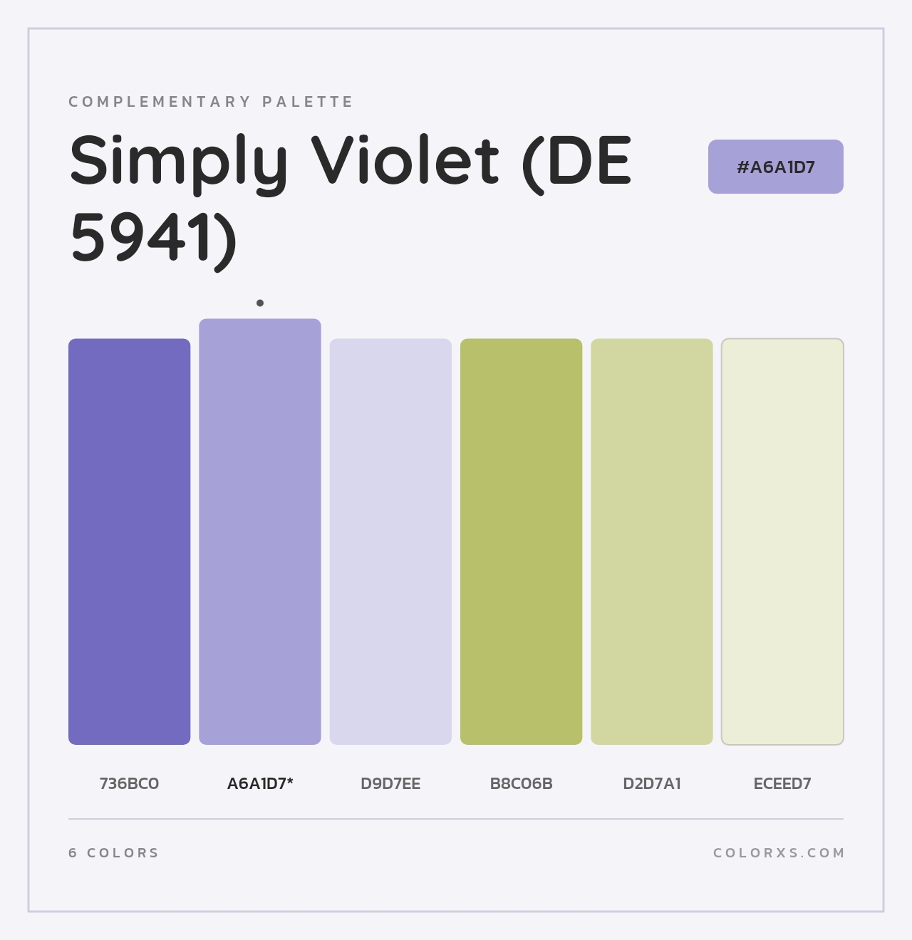 Simply Violet (DE 5941) - Complementary Color Palette