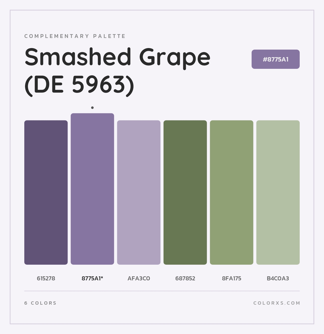 Smashed Grape (DE 5963) - Complementary Color Palette
