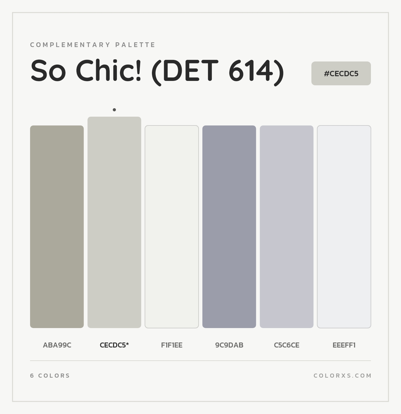 So Chic! (DET 614) - Complementary Color Palette