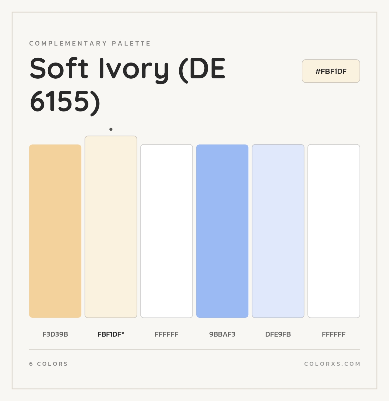 Soft Ivory (DE 6155) - Complementary Color Palette