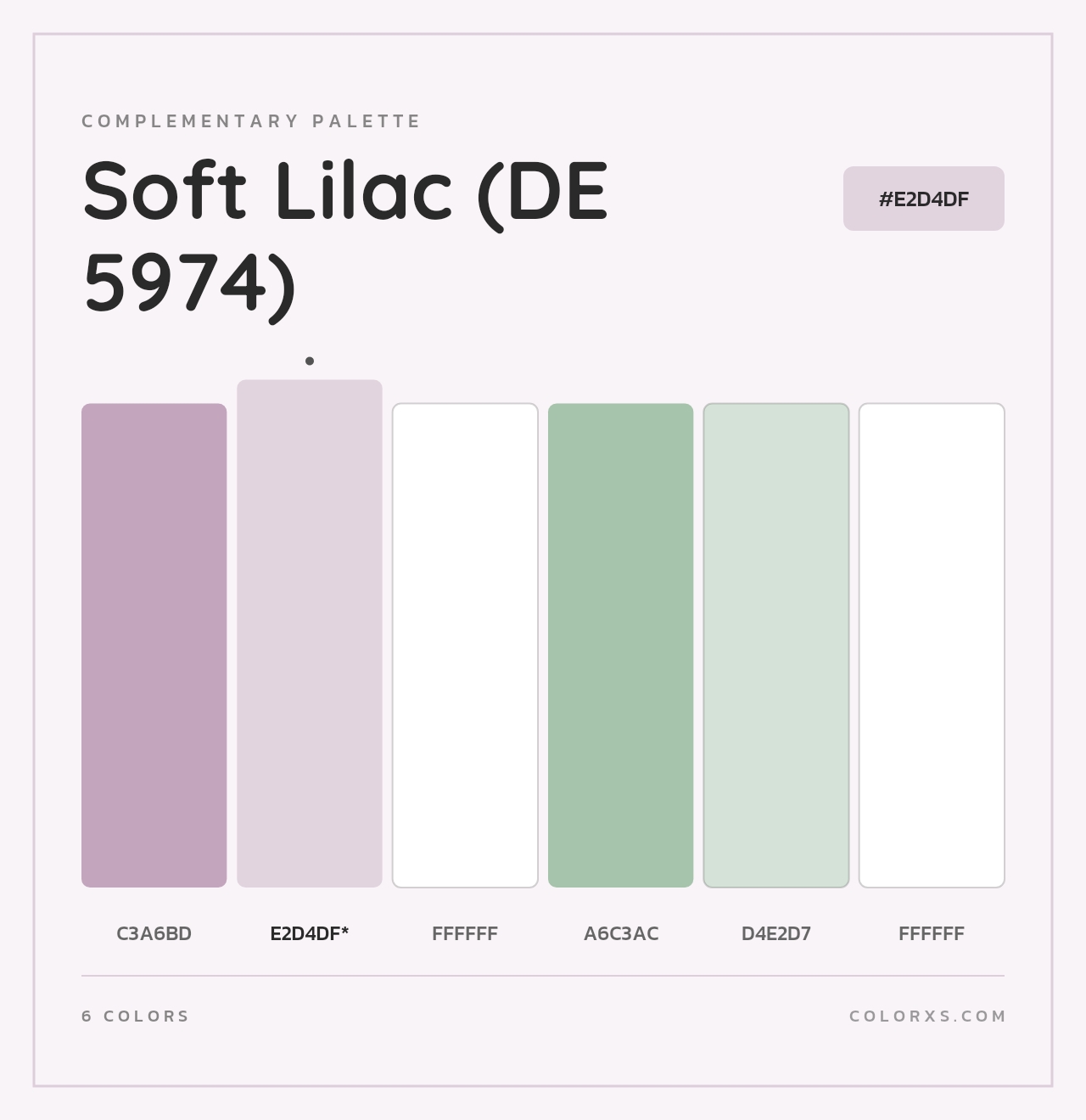Soft Lilac (DE 5974) - Complementary Color Palette