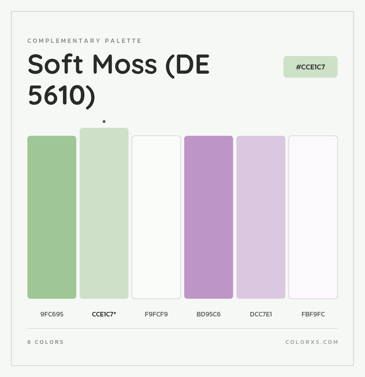 Soft Moss (DE 5610) - Complementary Color Palette