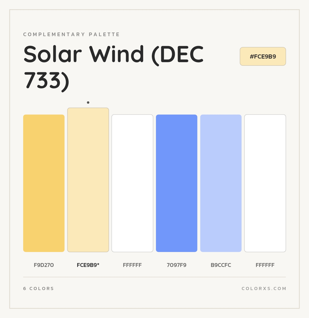 Solar Wind (DEC 733) - Complementary Color Palette