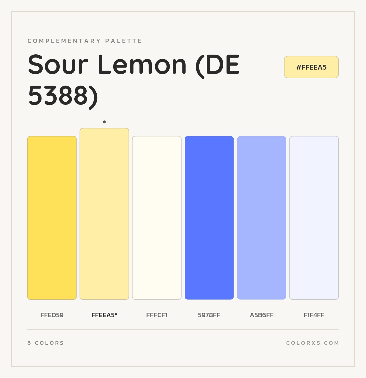 Sour Lemon (DE 5388) - Complementary Color Palette