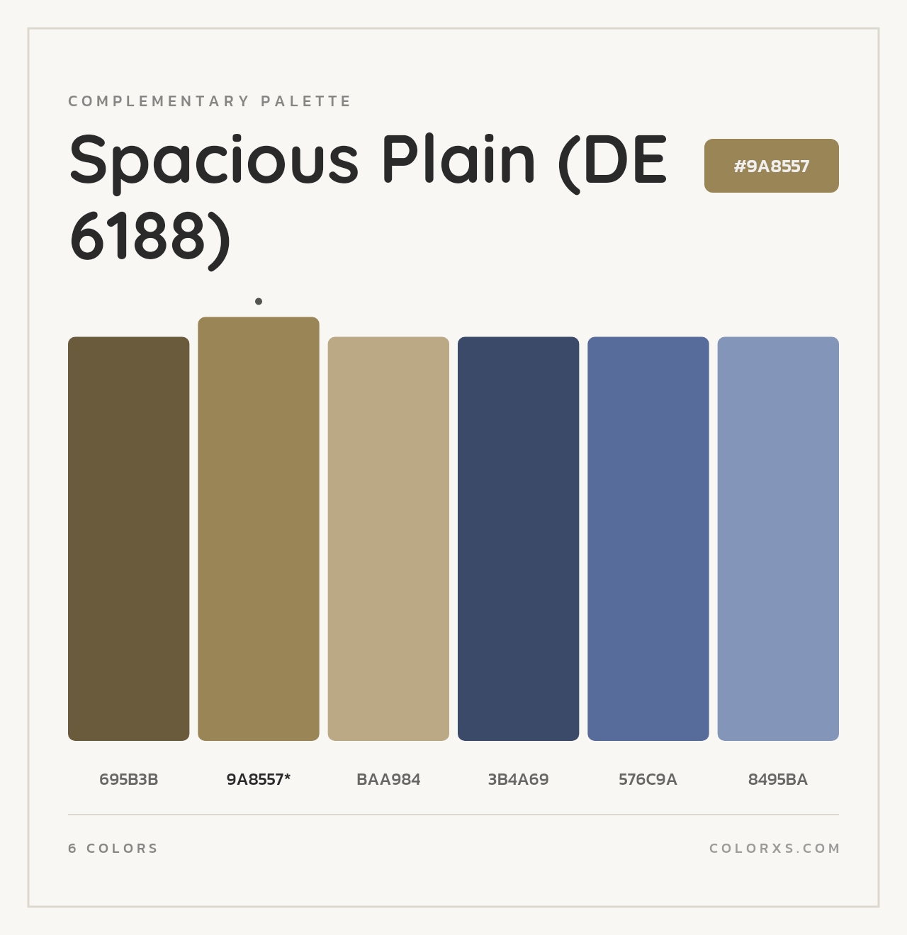 Spacious Plain (DE 6188) - Complementary Color Palette
