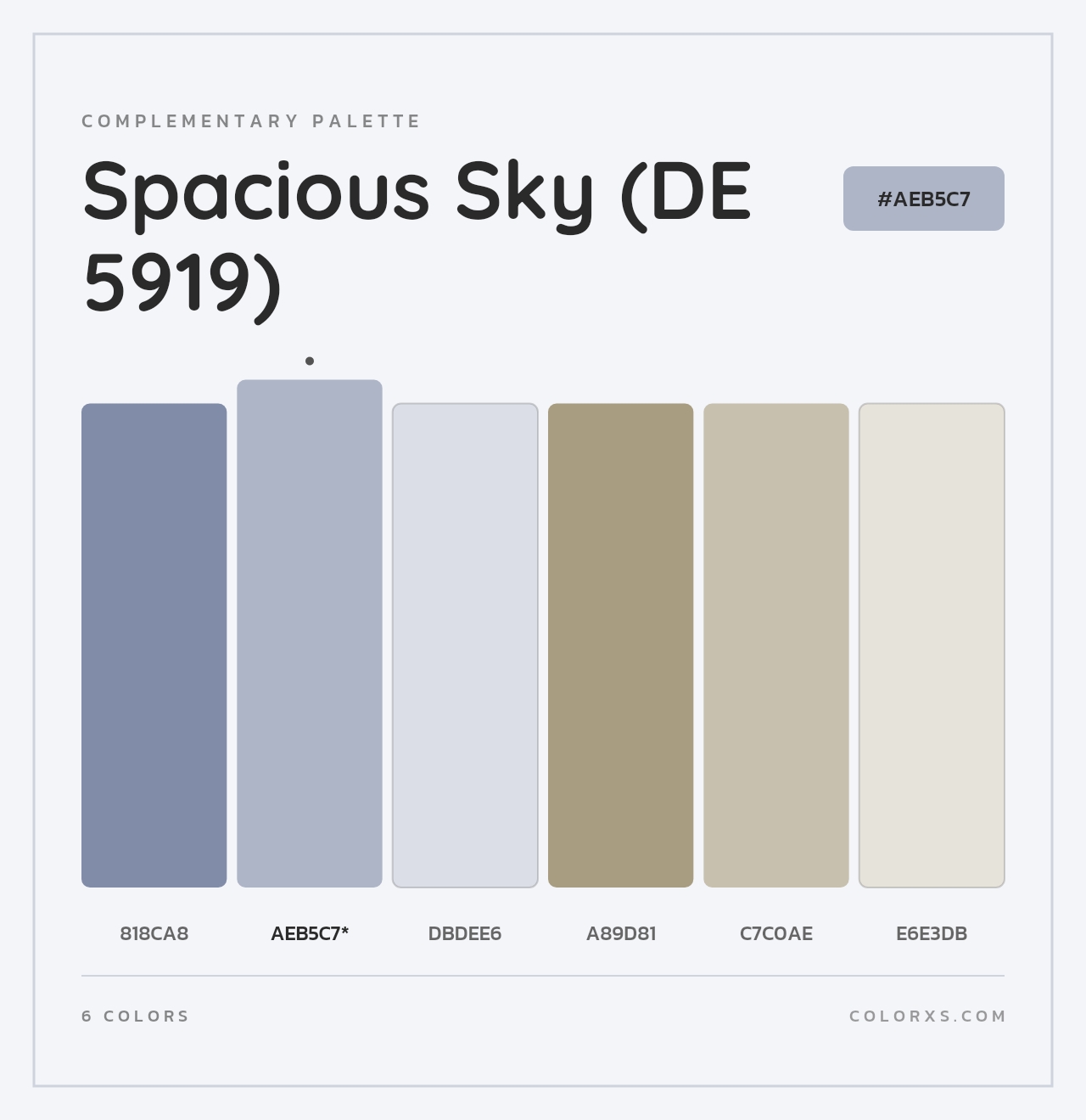Spacious Sky (DE 5919) - Complementary Color Palette