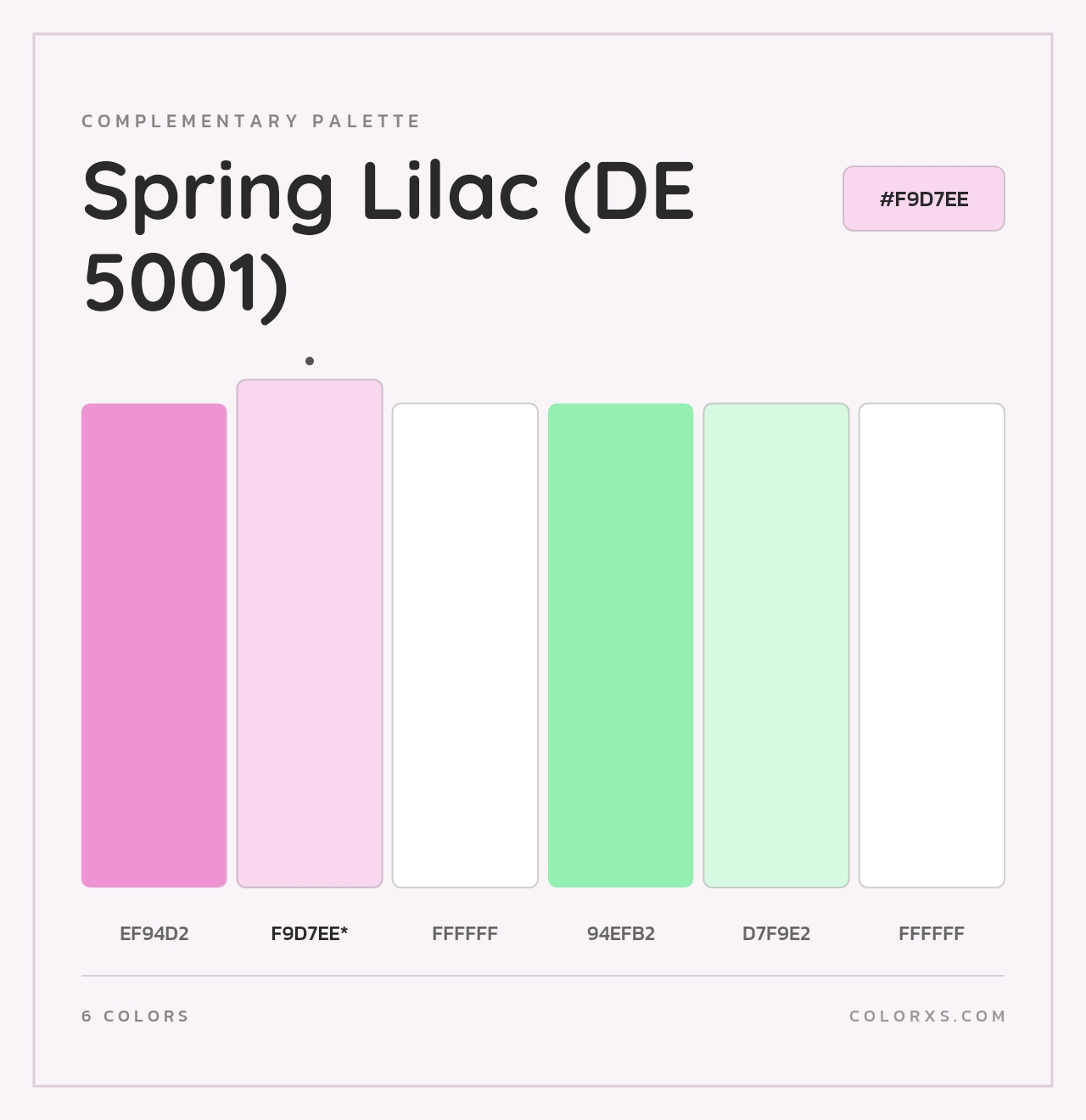 Spring Lilac (DE 5001) - Complementary Color Palette
