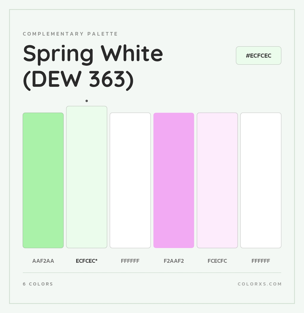 Spring White (DEW 363) - Complementary Color Palette