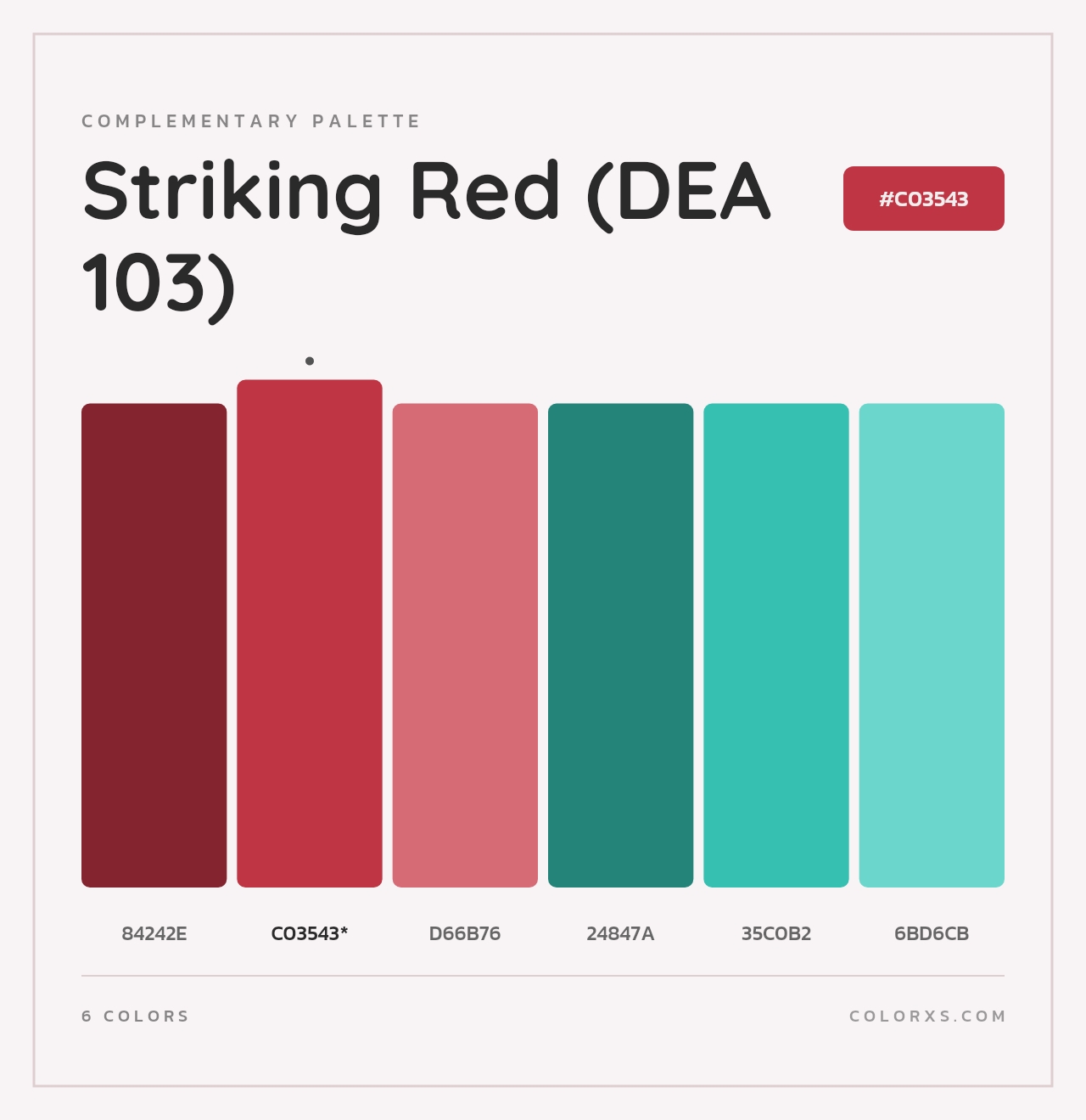 Striking Red (DEA 103) - Complementary Color Palette