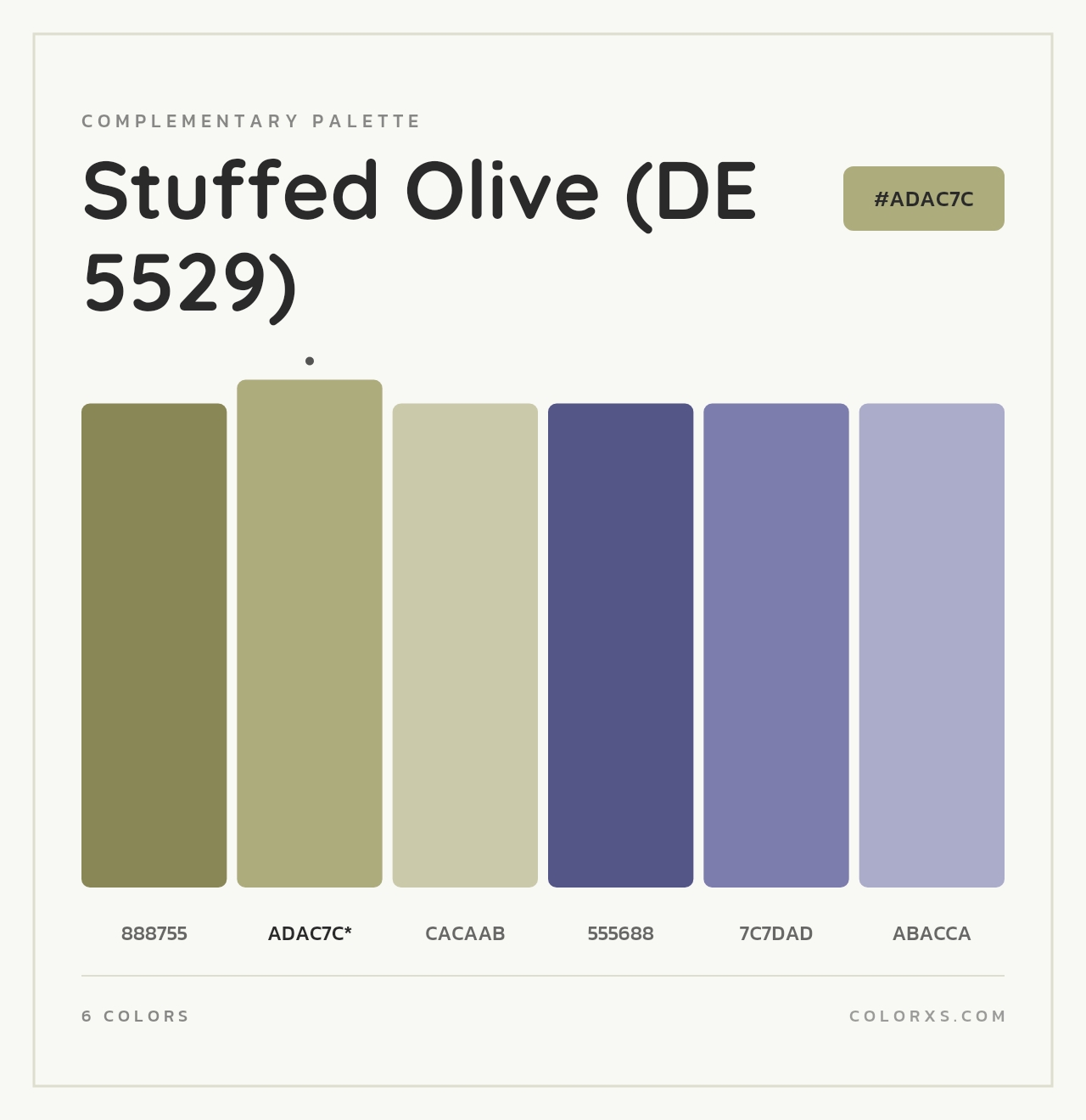Stuffed Olive (DE 5529) - Complementary Color Palette