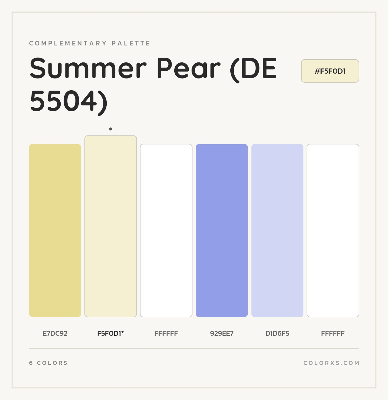 Summer Pear (DE 5504) - Complementary Color Palette