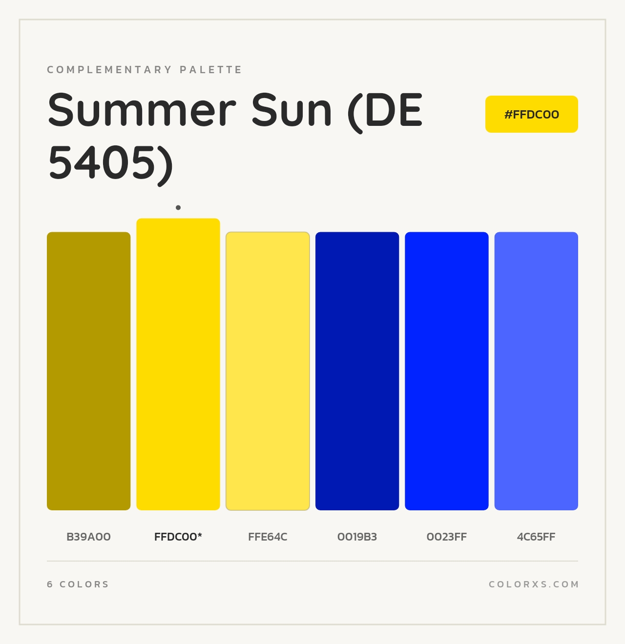 Summer Sun (DE 5405) - Complementary Color Palette