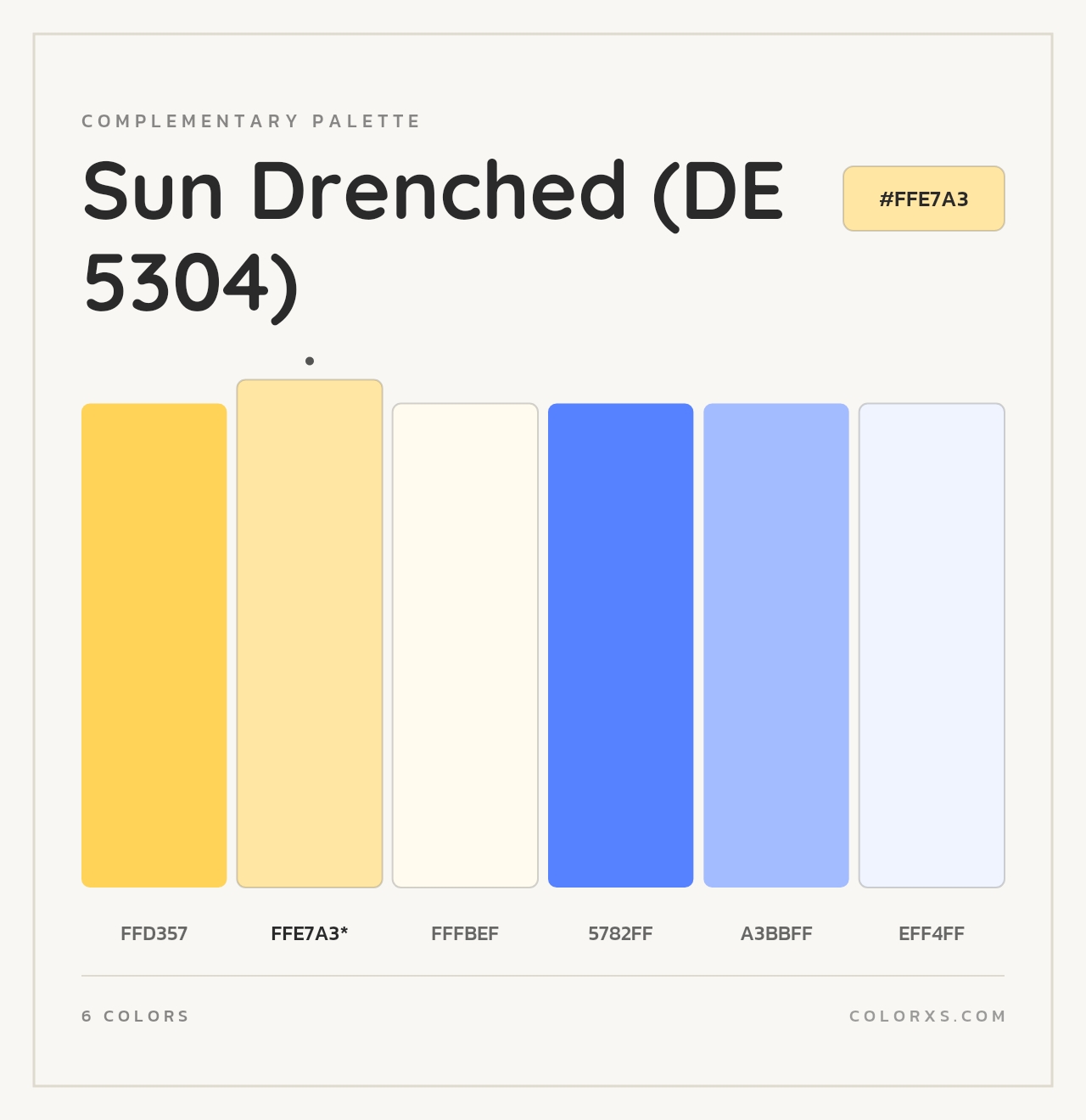 Sun Drenched (DE 5304) - Complementary Color Palette