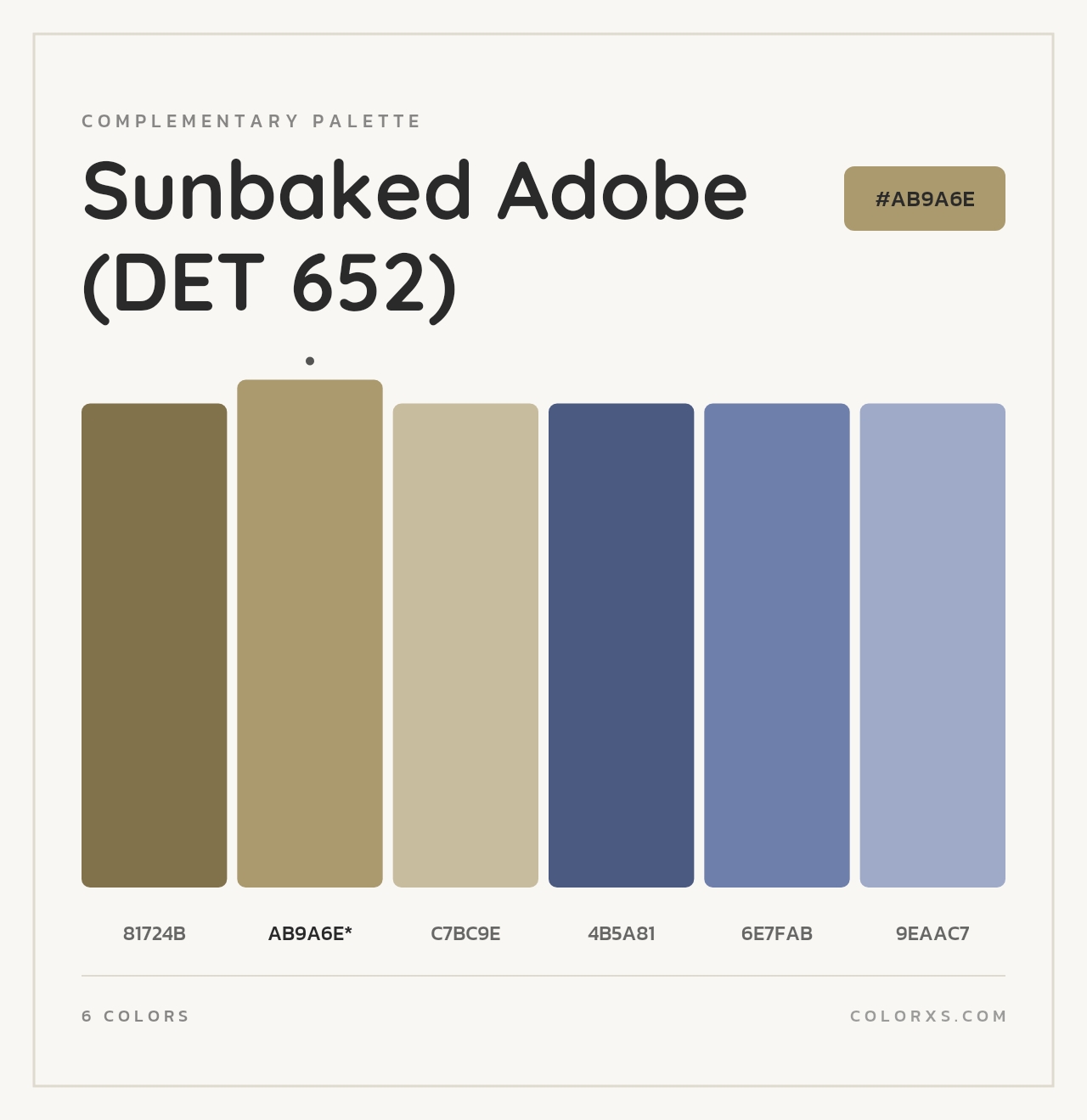 Sunbaked Adobe (DET 652) - Complementary Color Palette