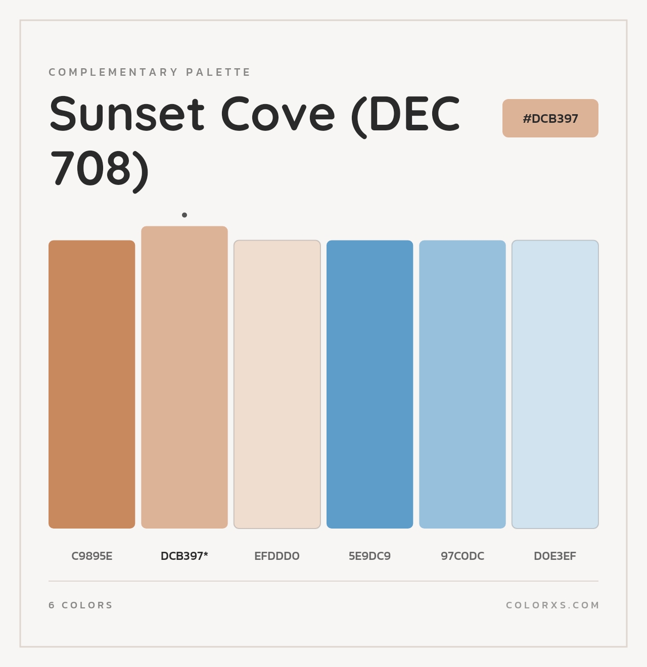 Sunset Cove (DEC 708) - Complementary Color Palette