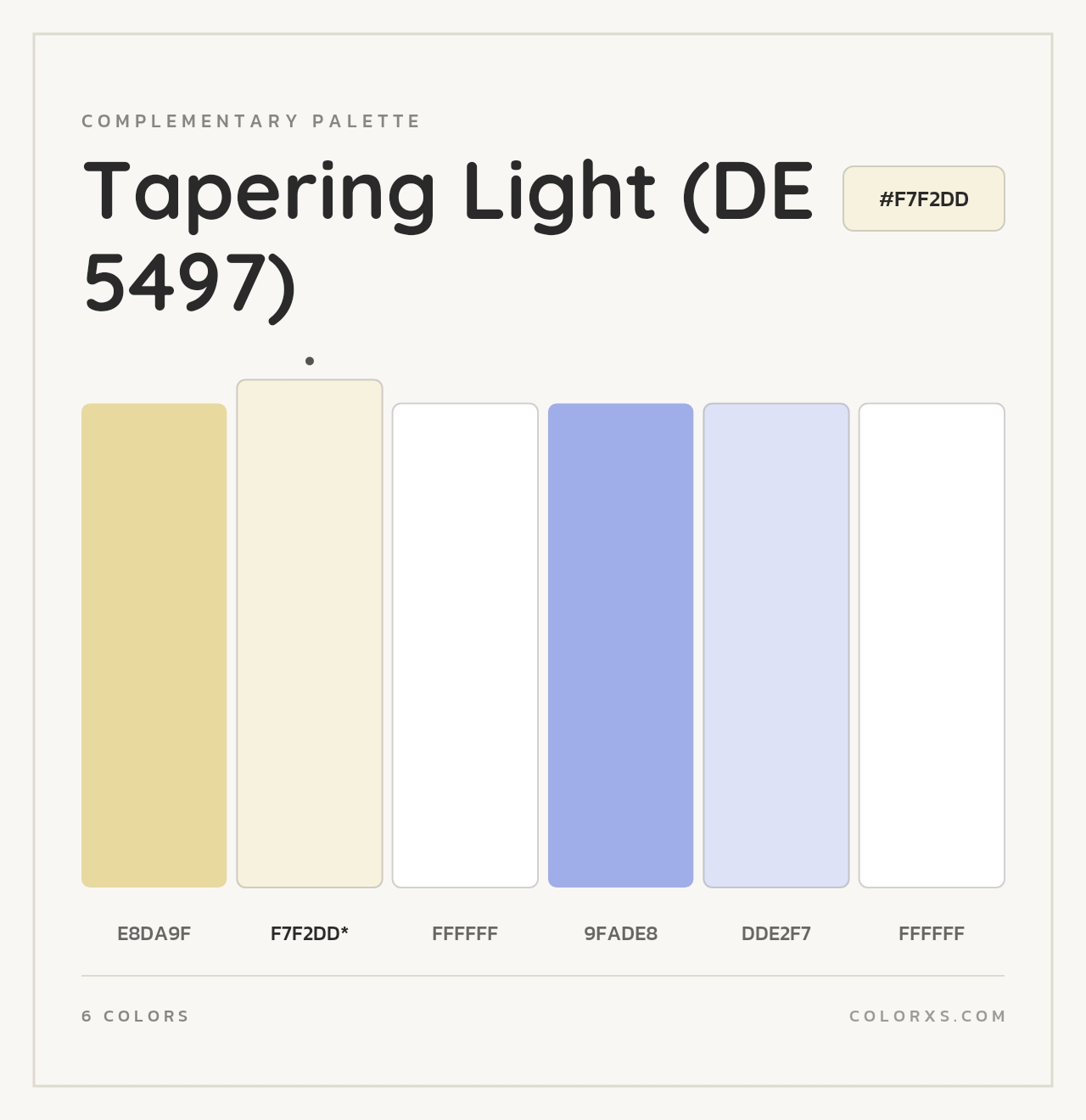 Tapering Light (DE 5497) - Complementary Color Palette