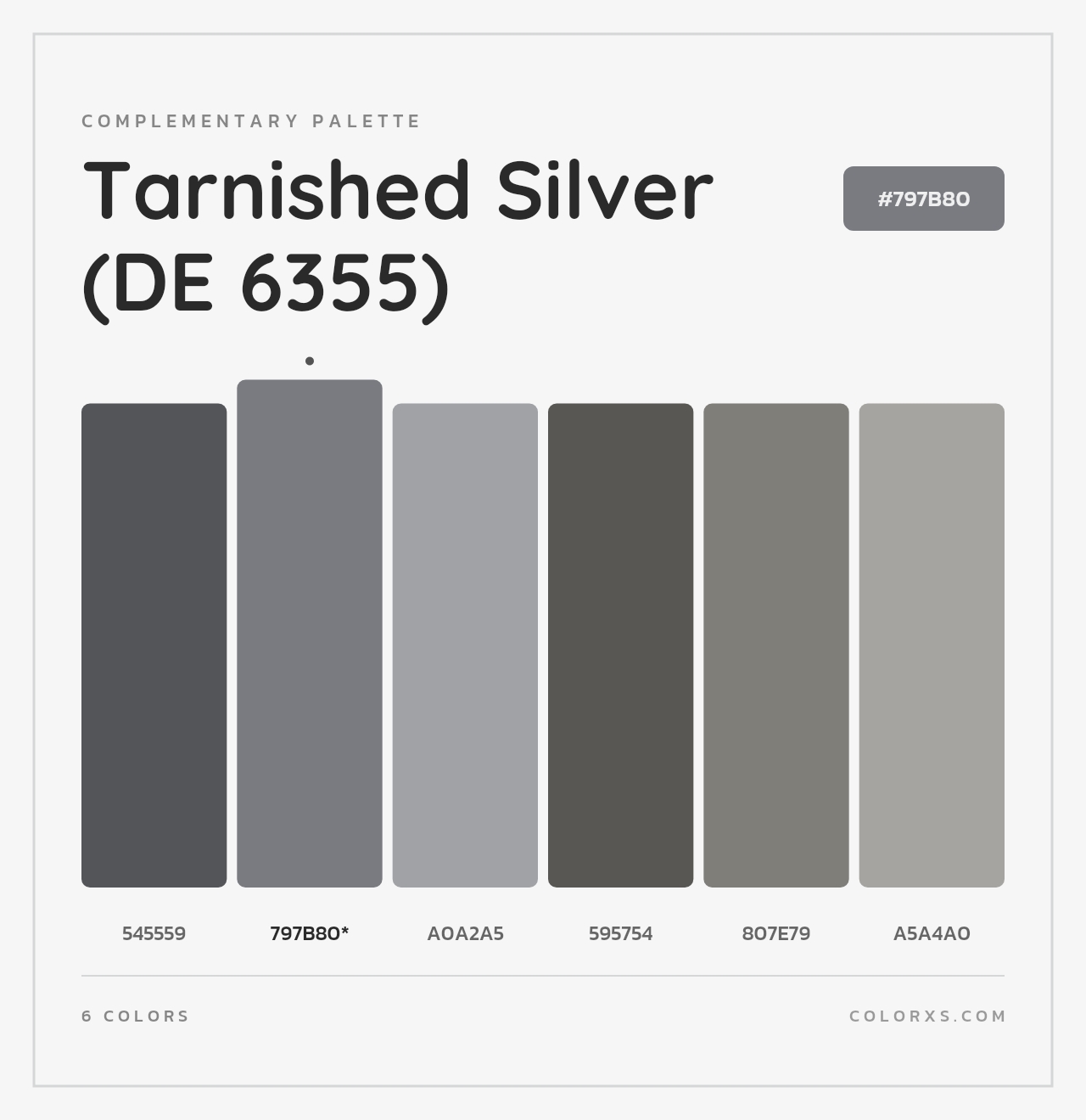 Tarnished Silver (DE 6355) - Complementary Color Palette