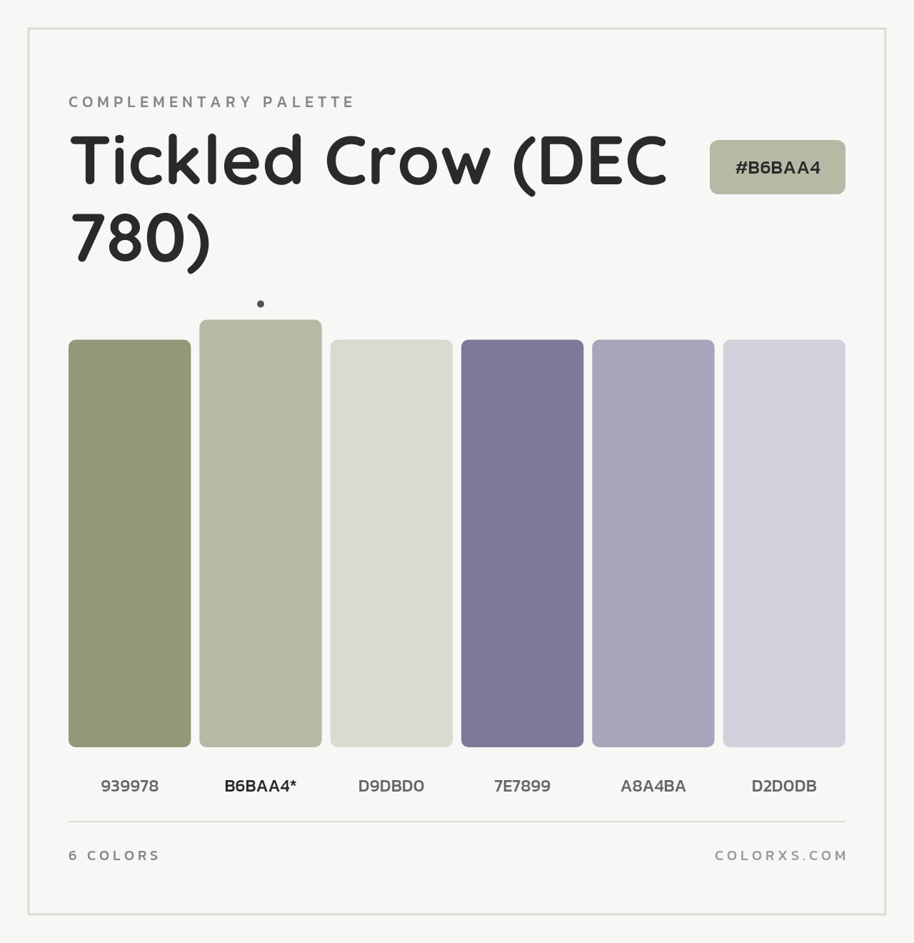 Tickled Crow (DEC 780) - Complementary Color Palette