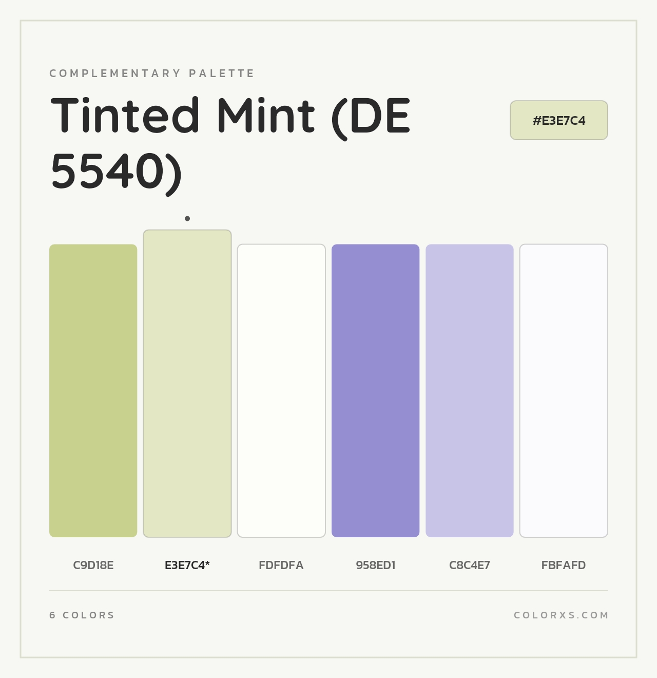 Tinted Mint (DE 5540) - Complementary Color Palette