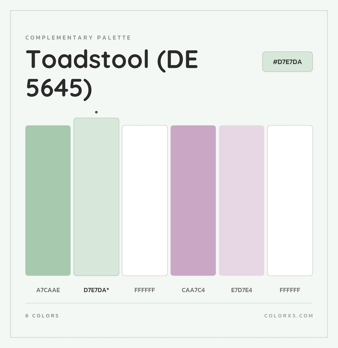 Toadstool (DE 5645) - Complementary Color Palette