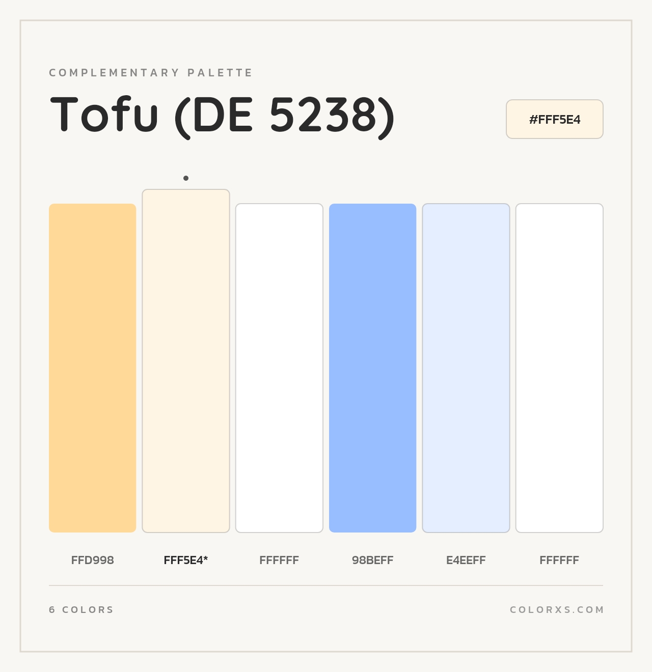 Tofu (DE 5238) - Complementary Color Palette