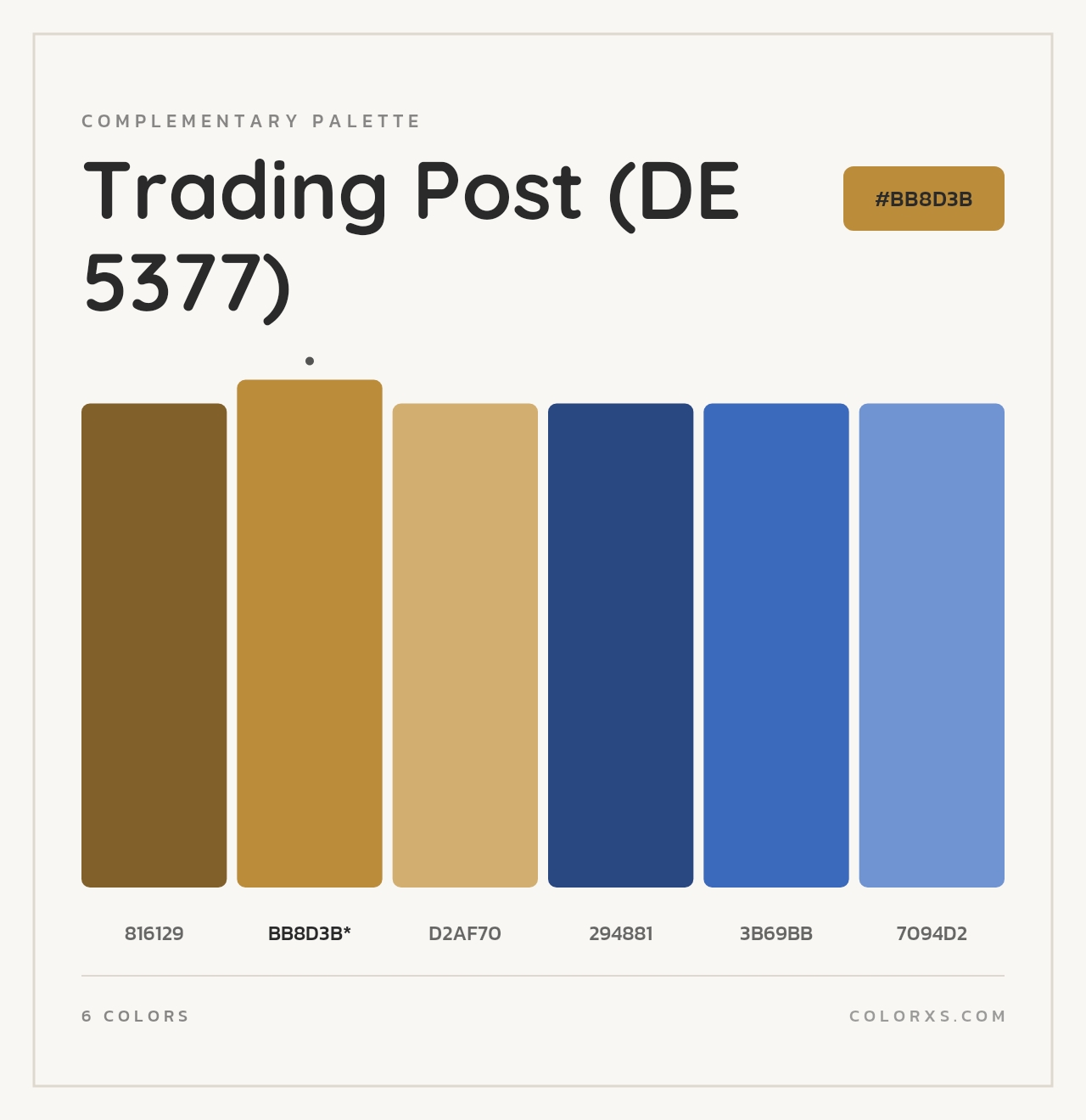 Trading Post (DE 5377) - Complementary Color Palette