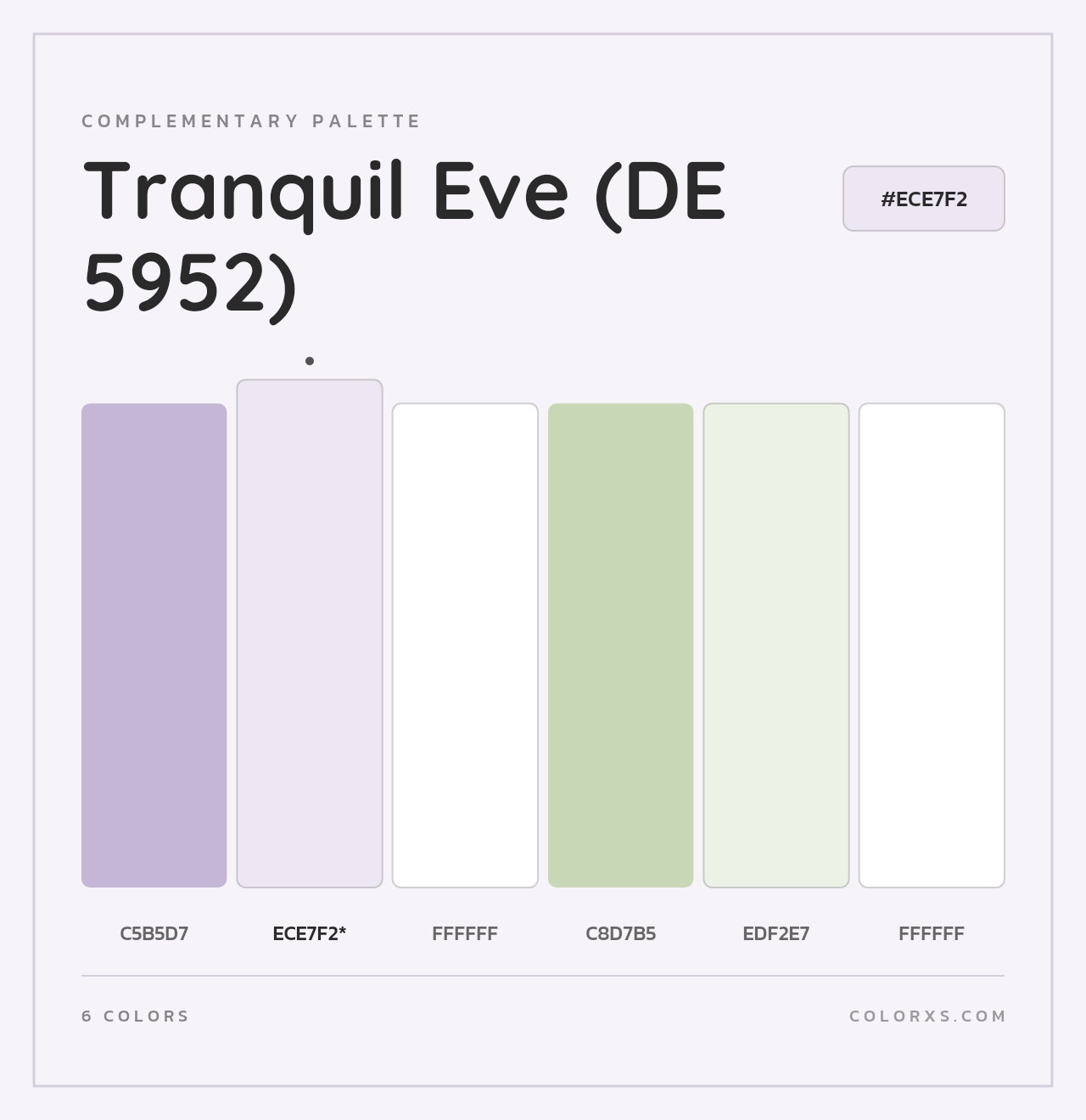 Tranquil Eve (DE 5952) - Complementary Color Palette