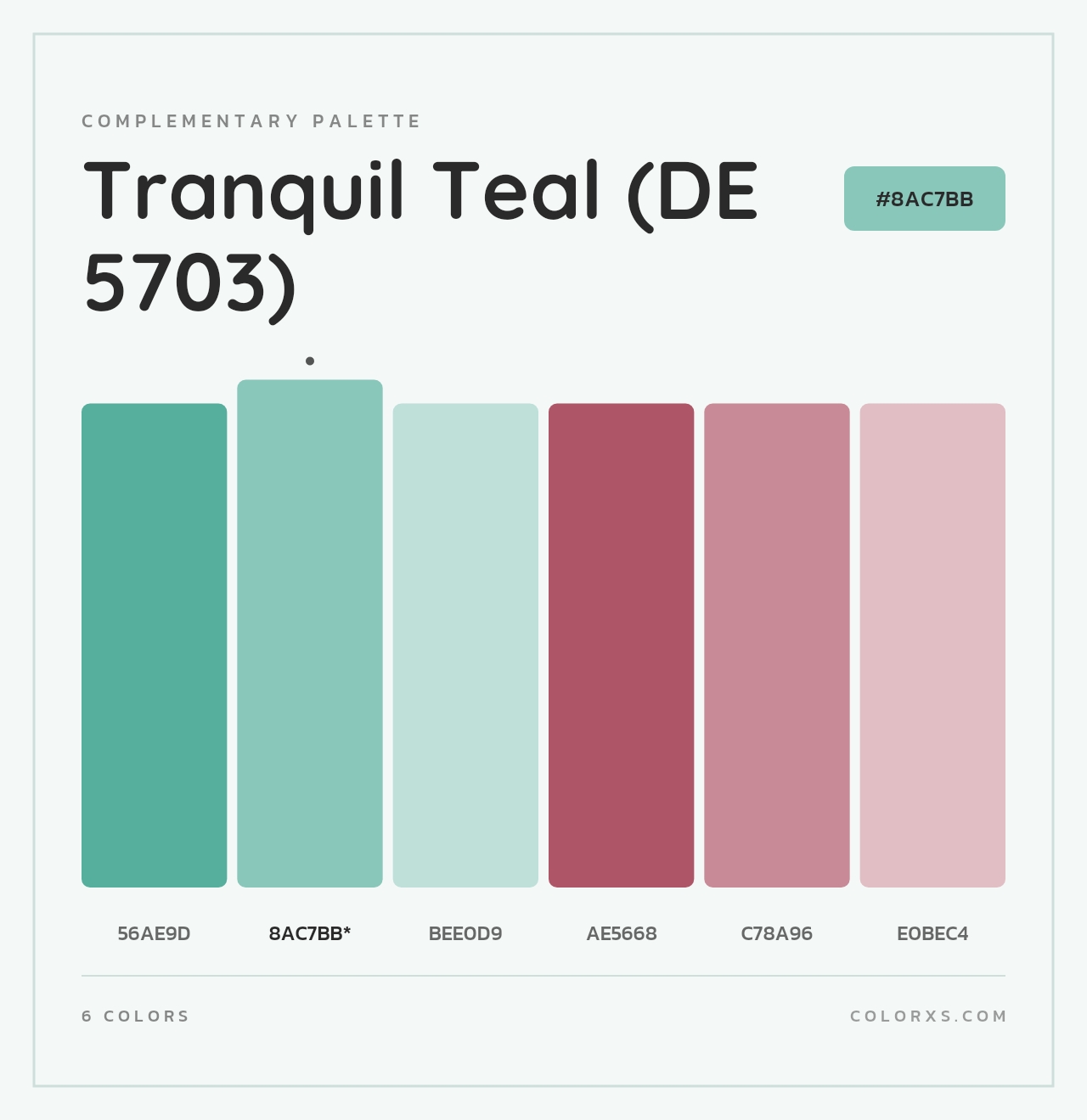 Tranquil Teal (DE 5703) - Complementary Color Palette