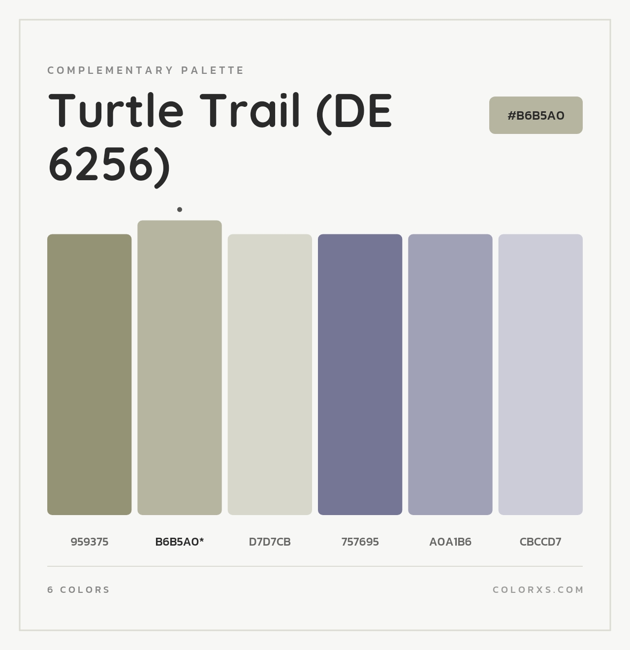Turtle Trail (DE 6256) - Complementary Color Palette