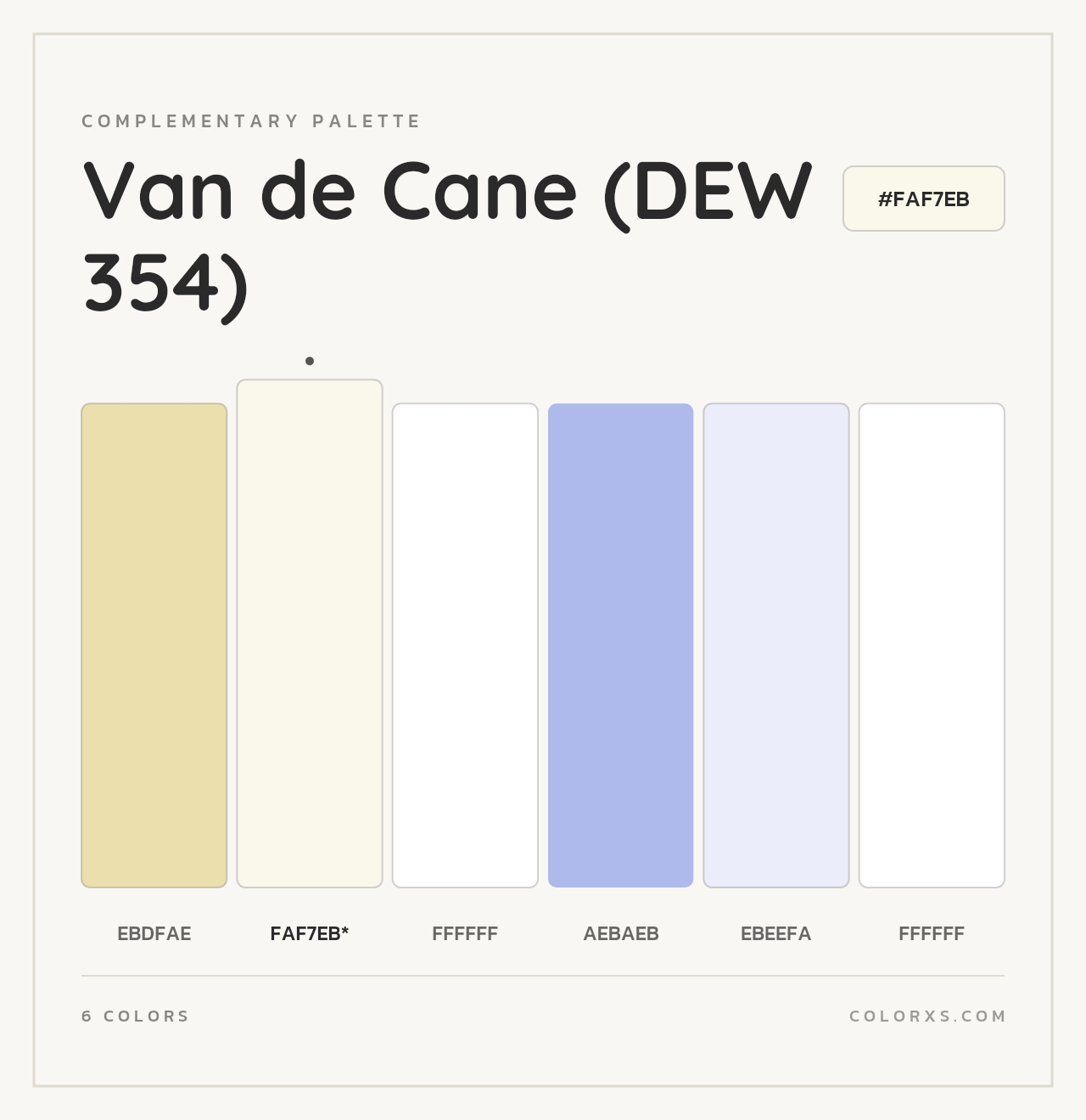 Van de Cane (DEW 354) - Complementary Color Palette