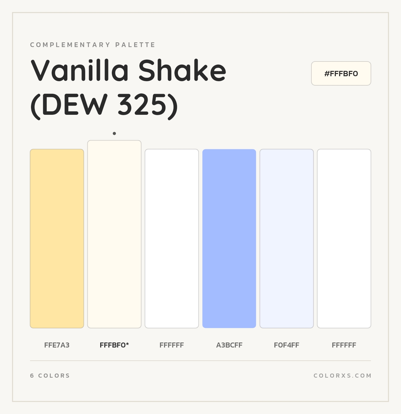 Vanilla Shake (DEW 325) - Complementary Color Palette